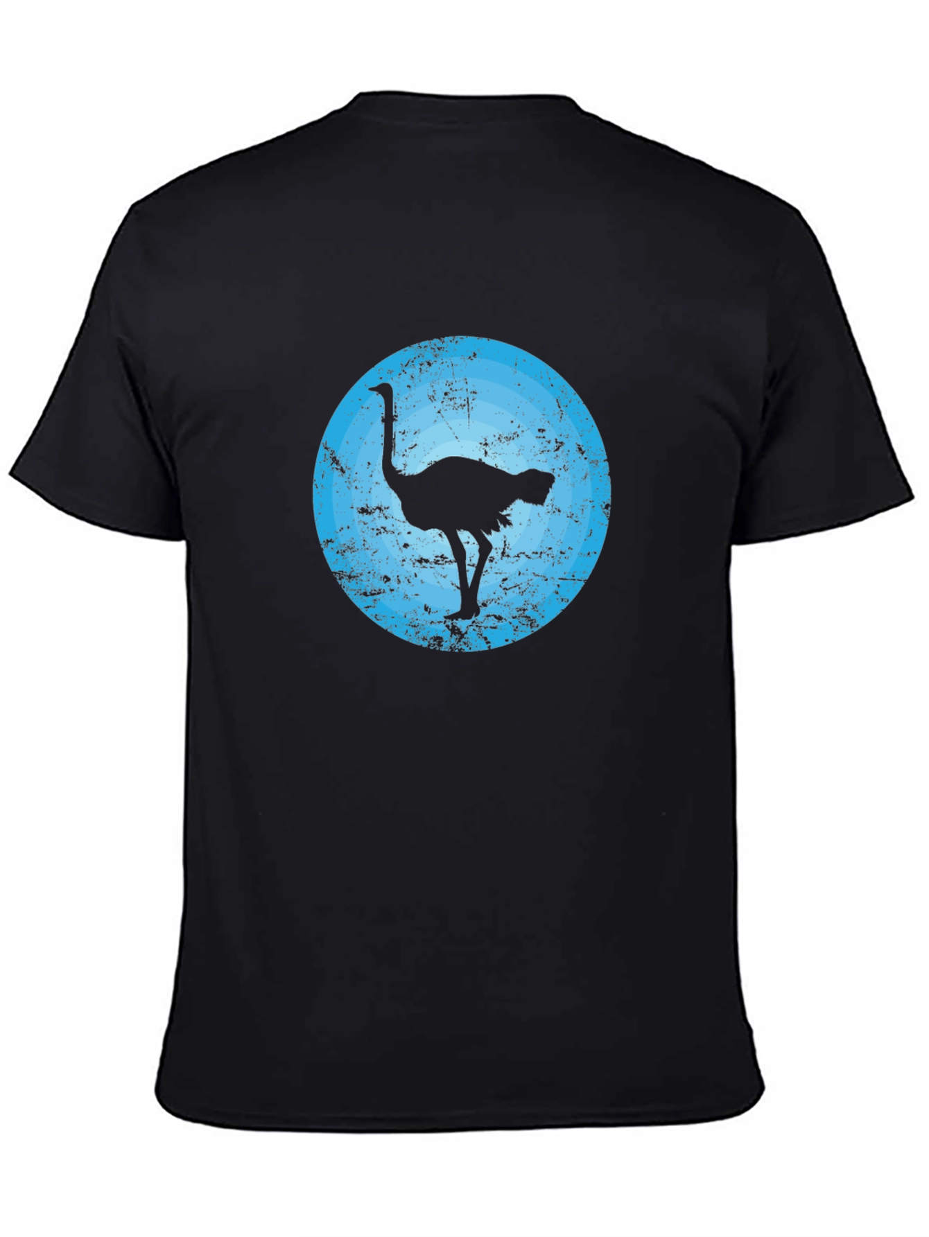 Black Ostrich Silhouette Graphic Tee - Men's Black T-Shirt view 4