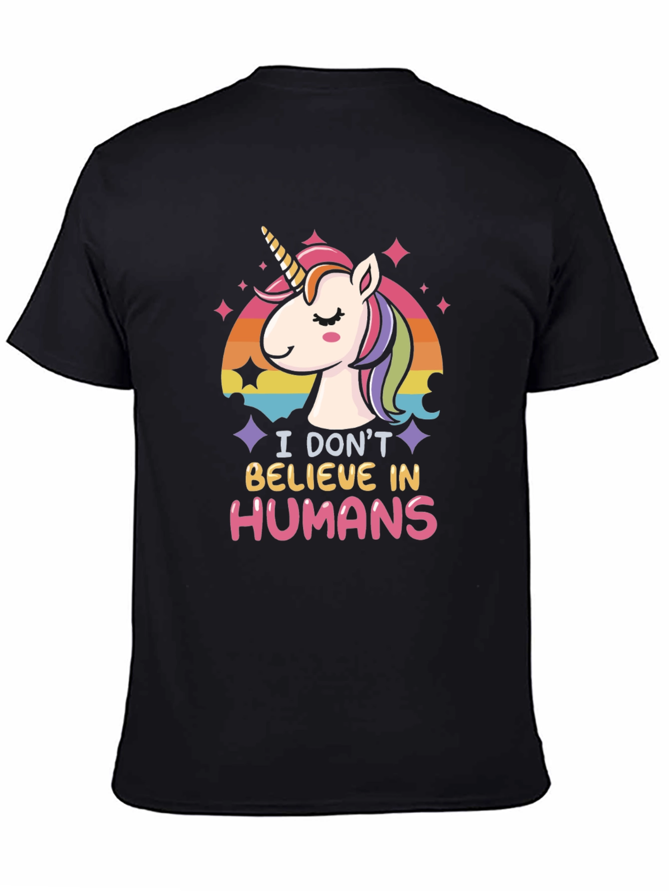 Black Unicorn 'I Don't Believe in Humans' Graphic Tee view 4