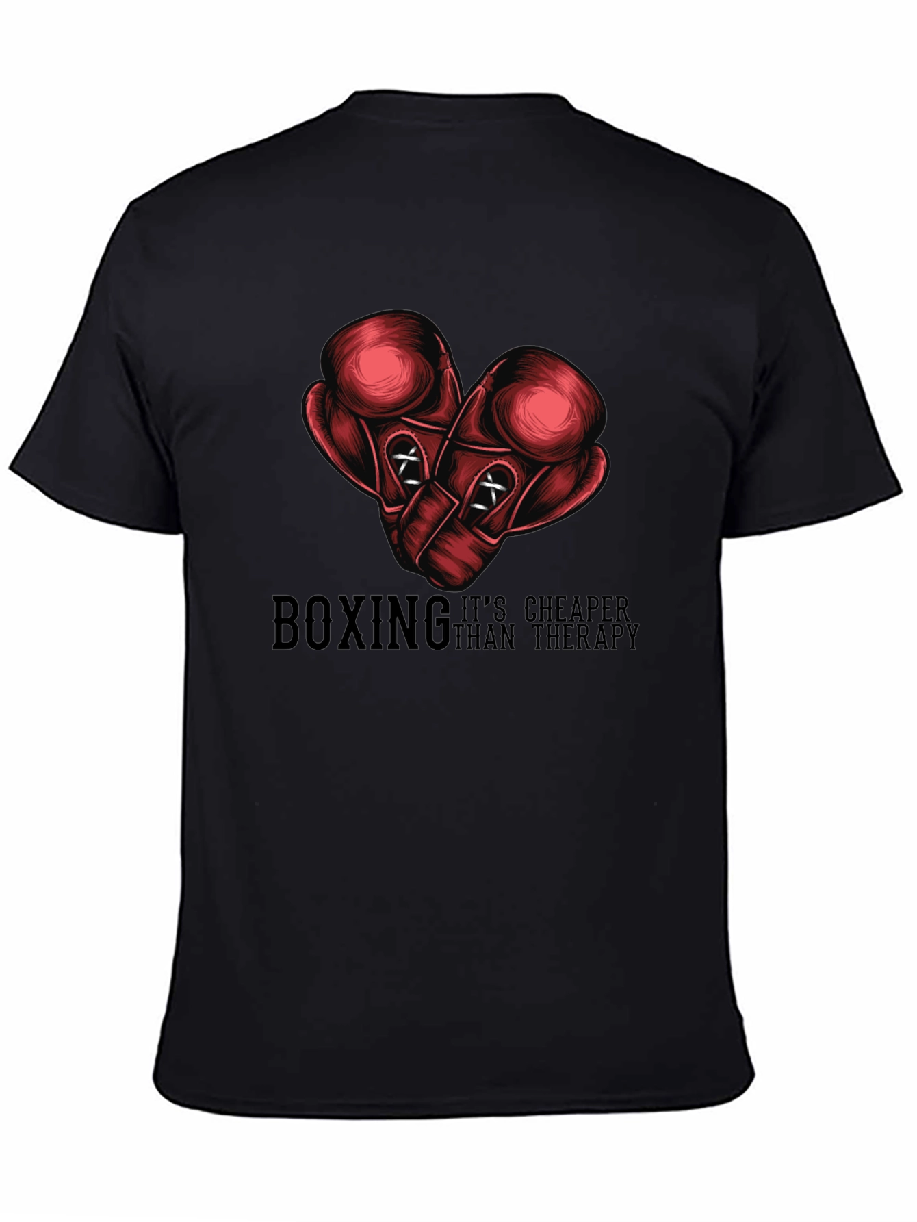 Black Boxing Cheaper Than Therapy Graphic Tee view 4