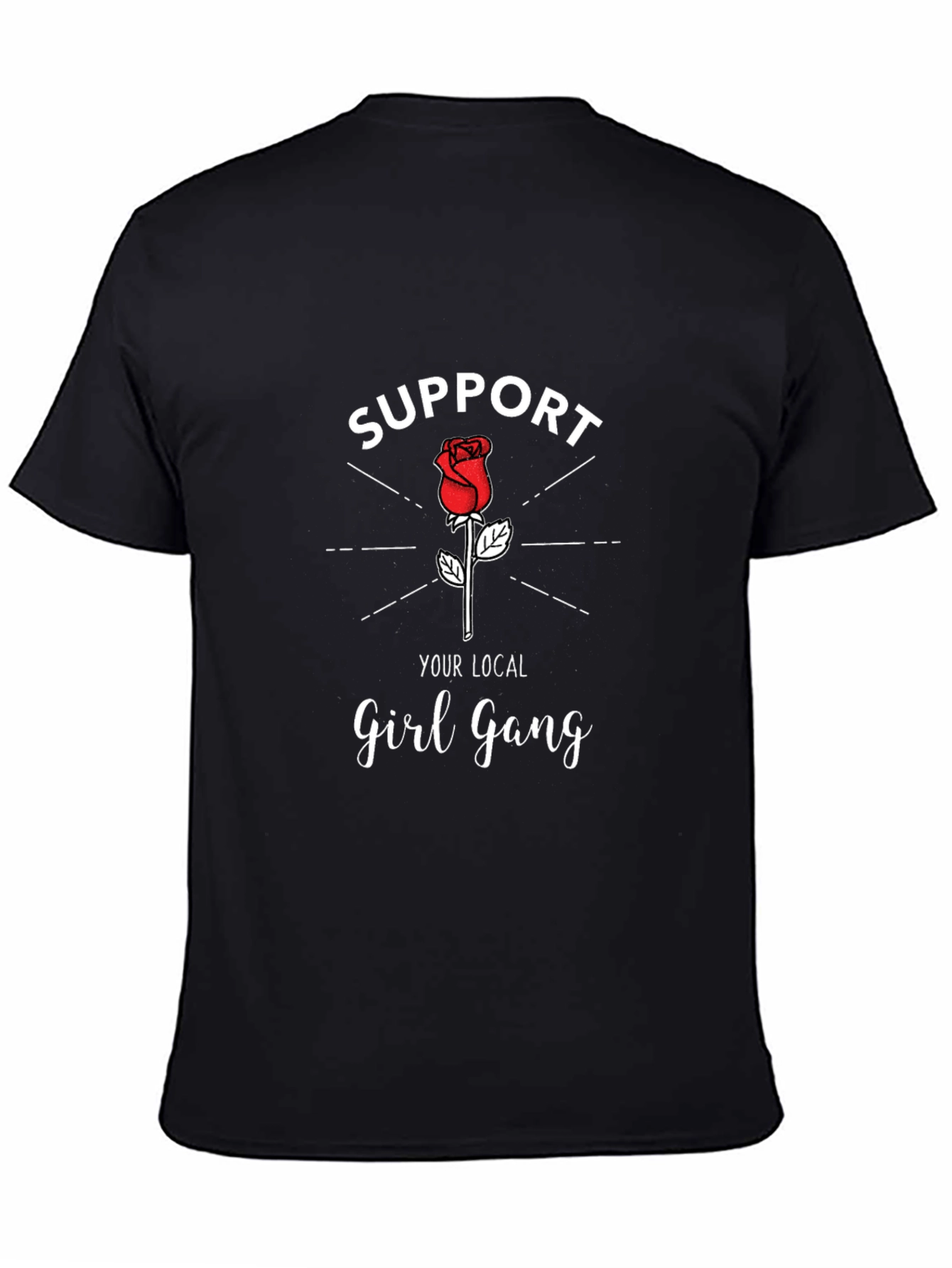 Black Support Your Local Girl Gang T-Shirt view 4