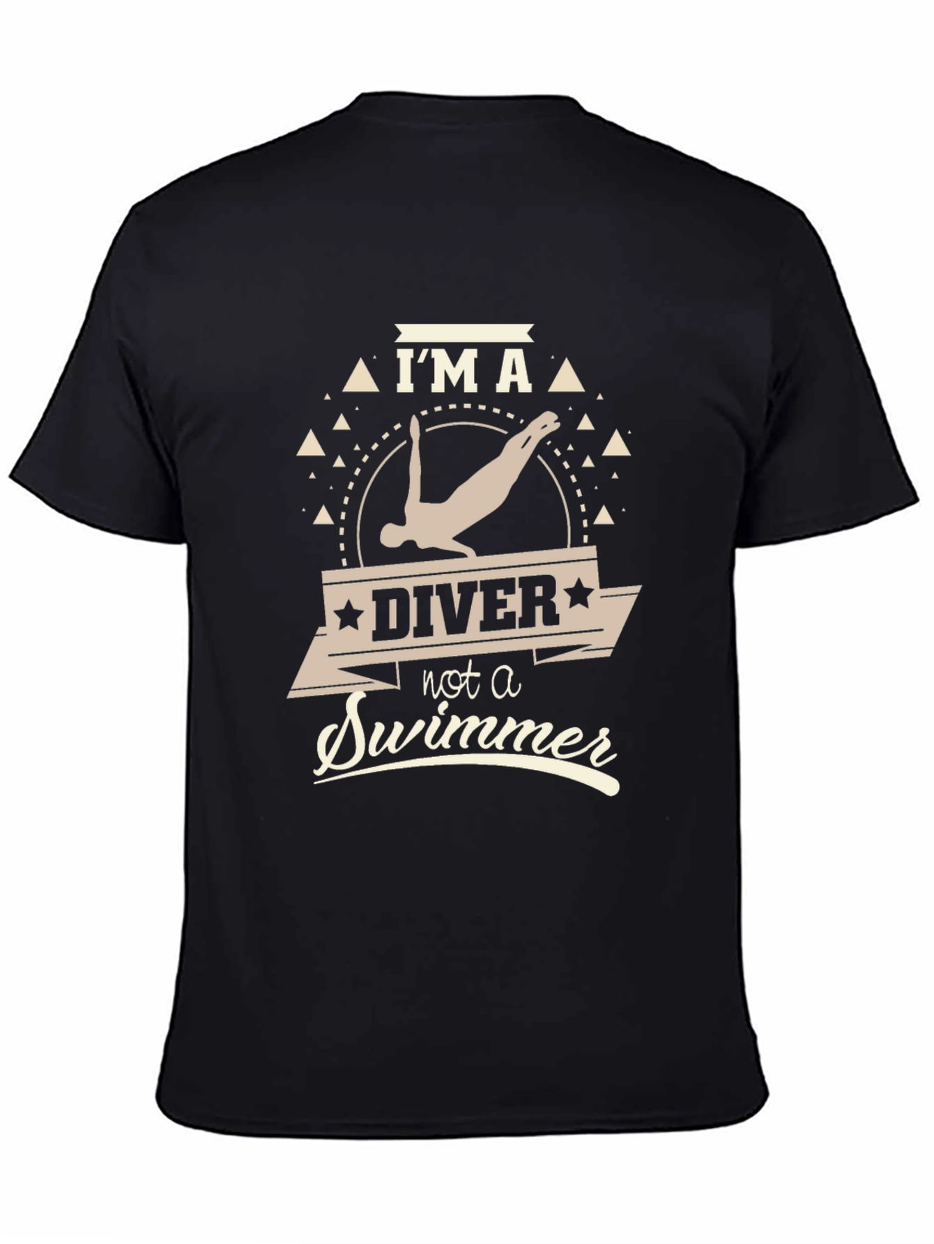 Black I'm A Diver Not A Swimmer T-Shirt view 4