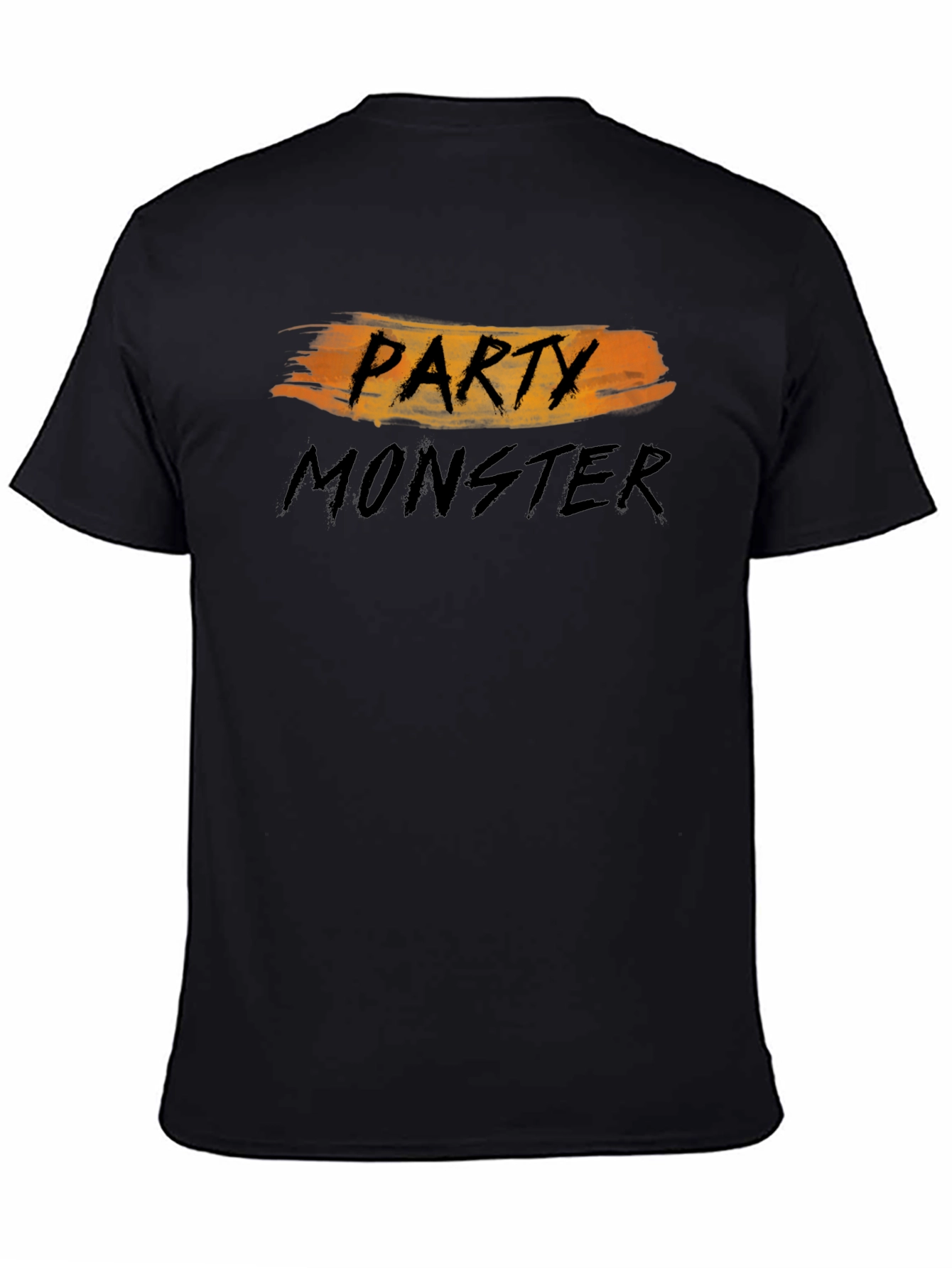 Black Party Monster Graphic T-Shirt - Black Crew Neck Tee view 4