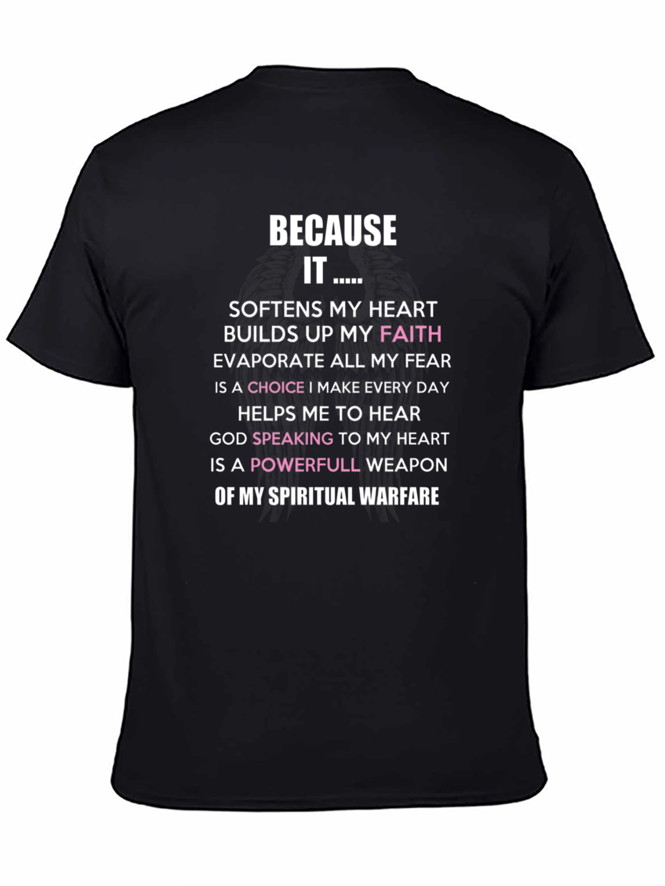 Black Faith-Based Spiritual Warfare T-Shirt view 4