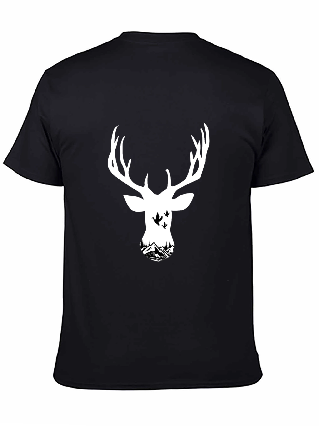 Black Deer Silhouette T-Shirt - Nature Inspired Graphic Tee view 4