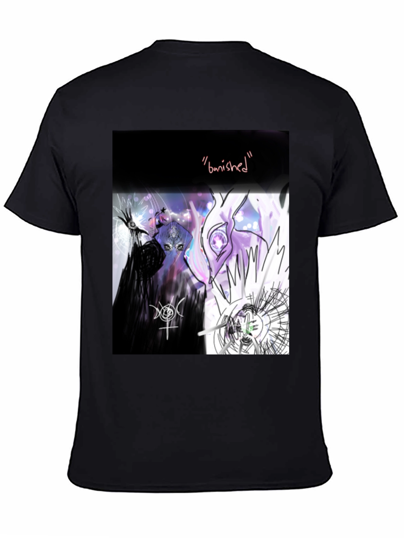 Black Banishment Graphic Tee - Unique Art T-Shirt view 4