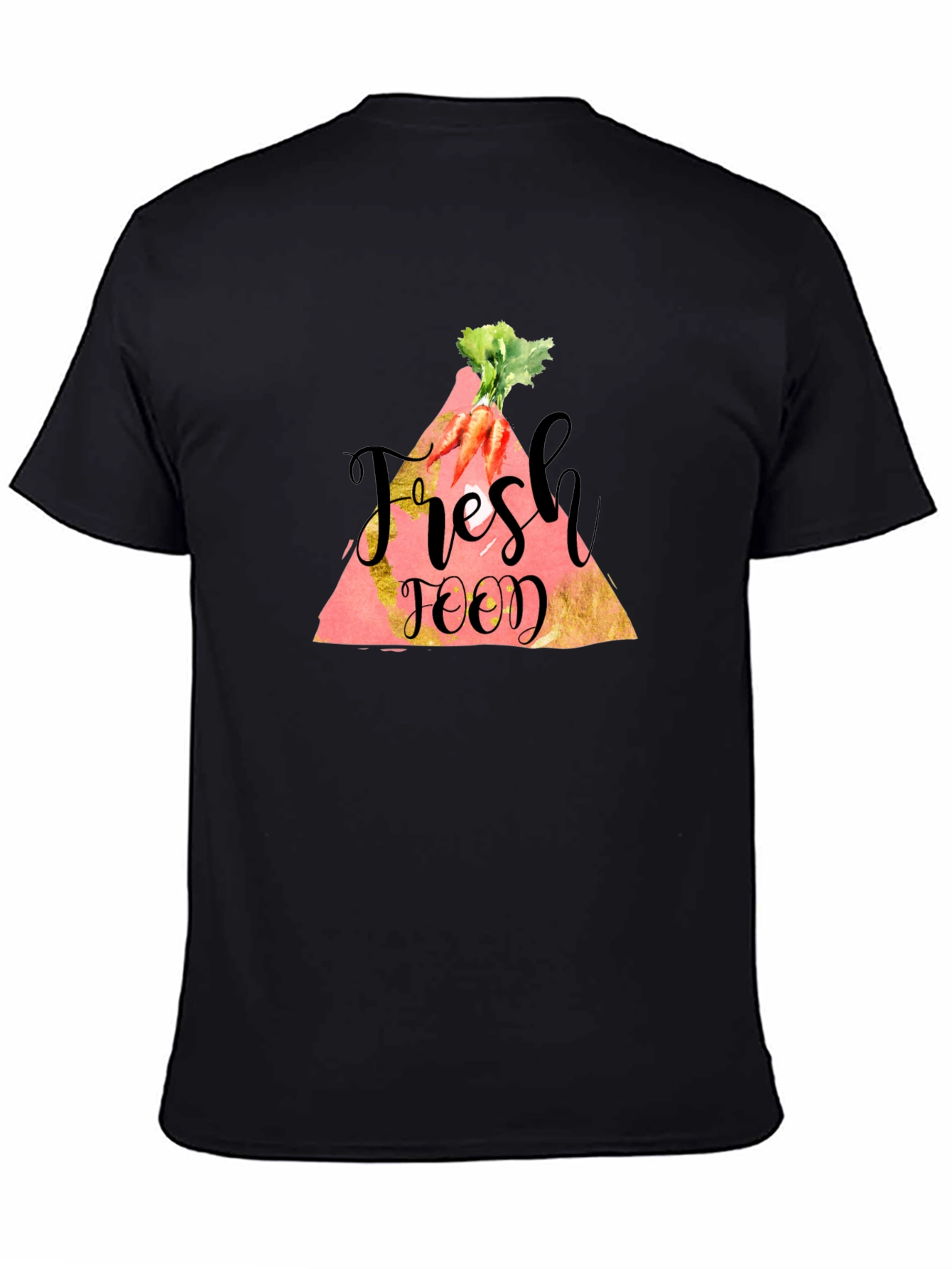 Black Fresh Food Carrot Graphic Tee - Unisex Black T-Shirt view 4