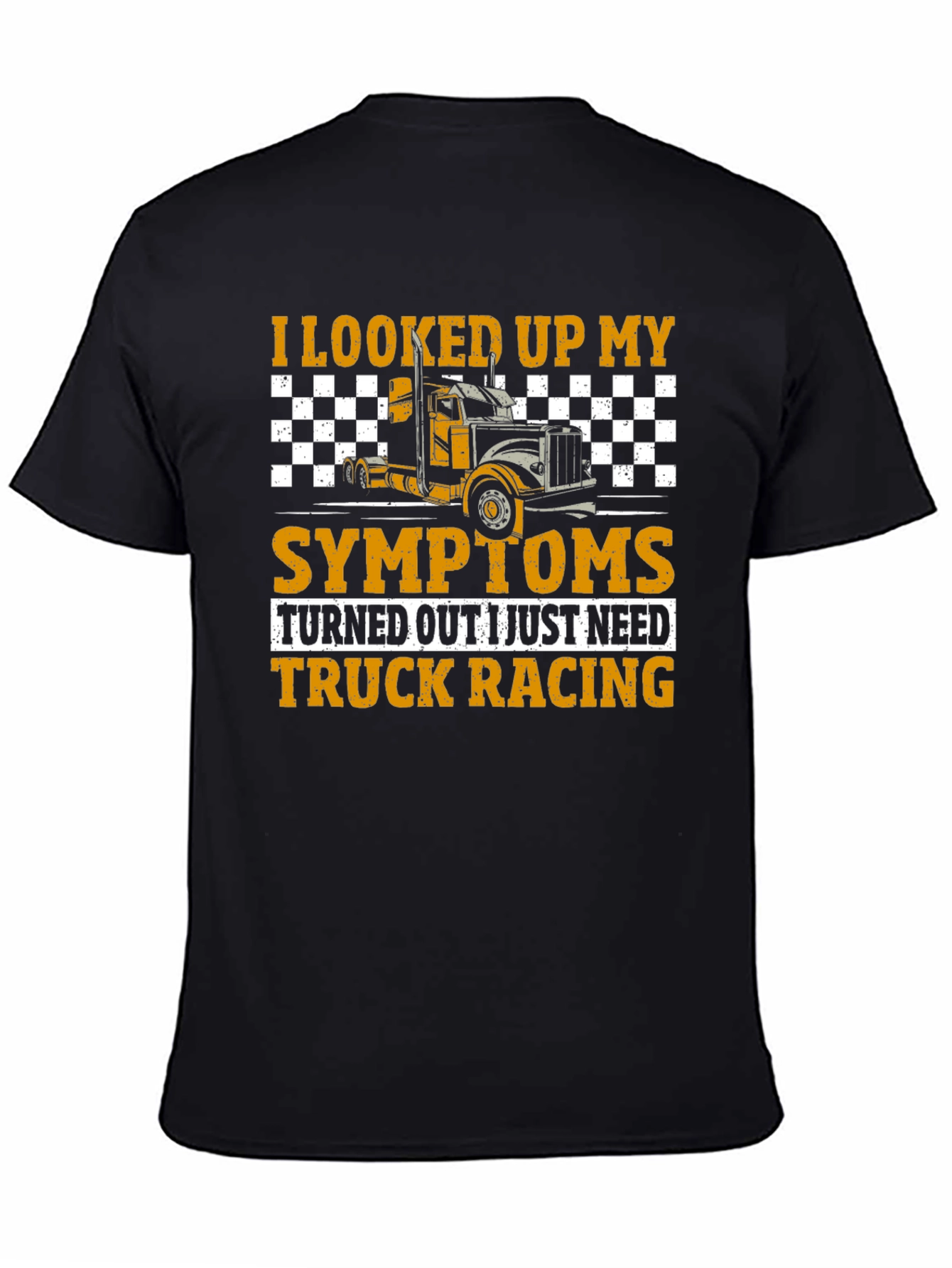 Black Truck Racing T-Shirt - Symptom Relief Funny Tee view 4