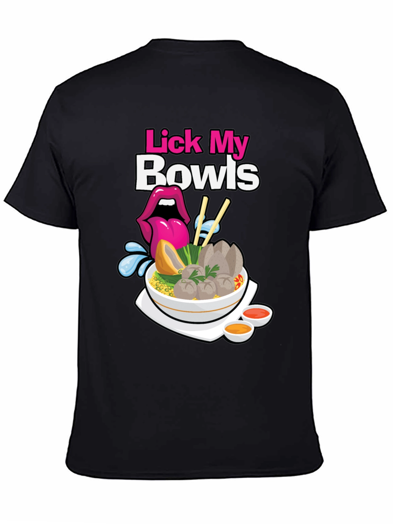 Black Lick My Bowls Graphic T-Shirt view 4