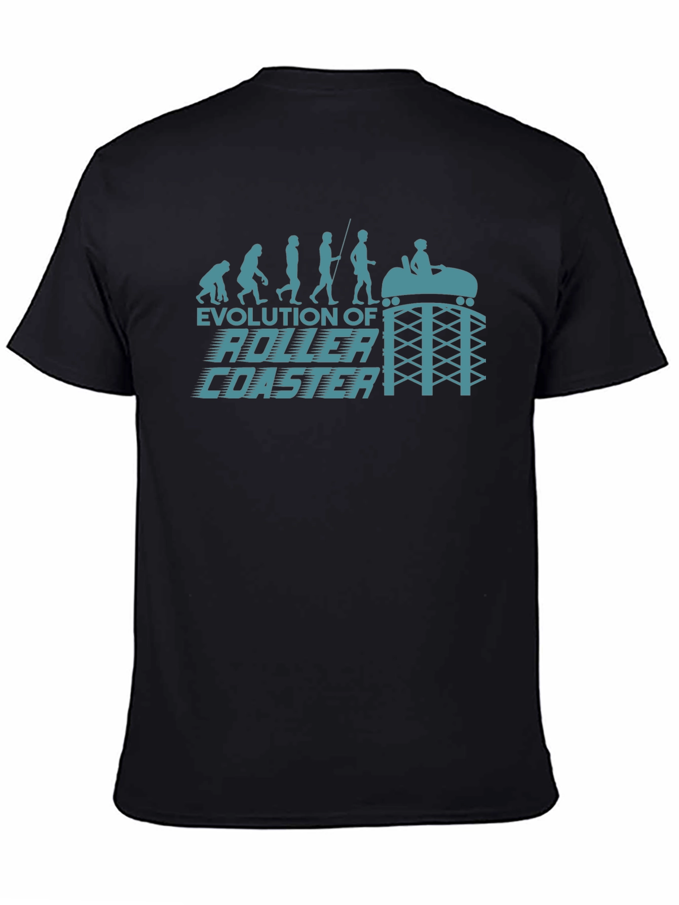 Black Evolution of Roller Coaster Graphic Tee - Black view 4