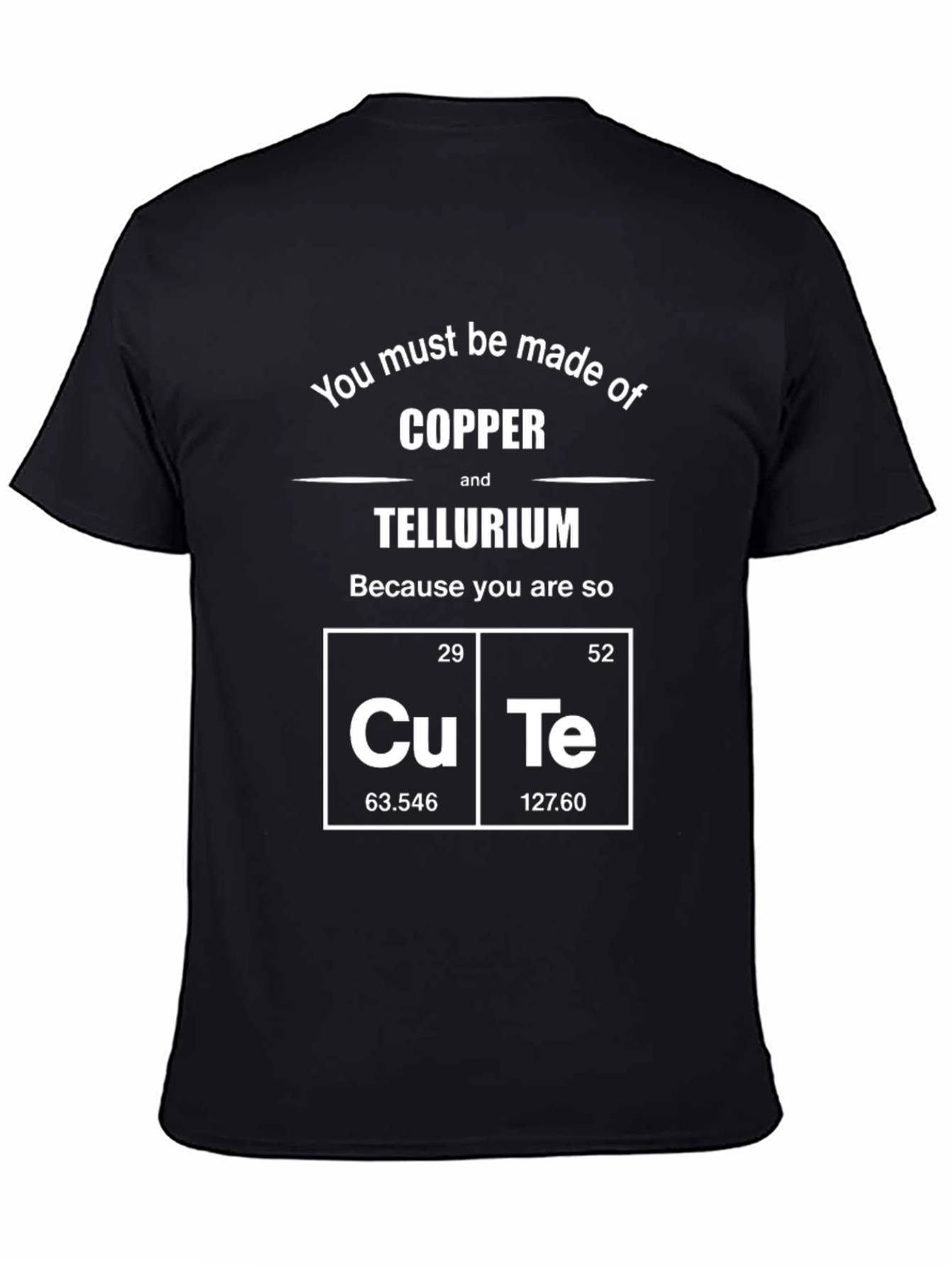 Black Cute Chemistry T-Shirt: Copper & Tellurium view 4