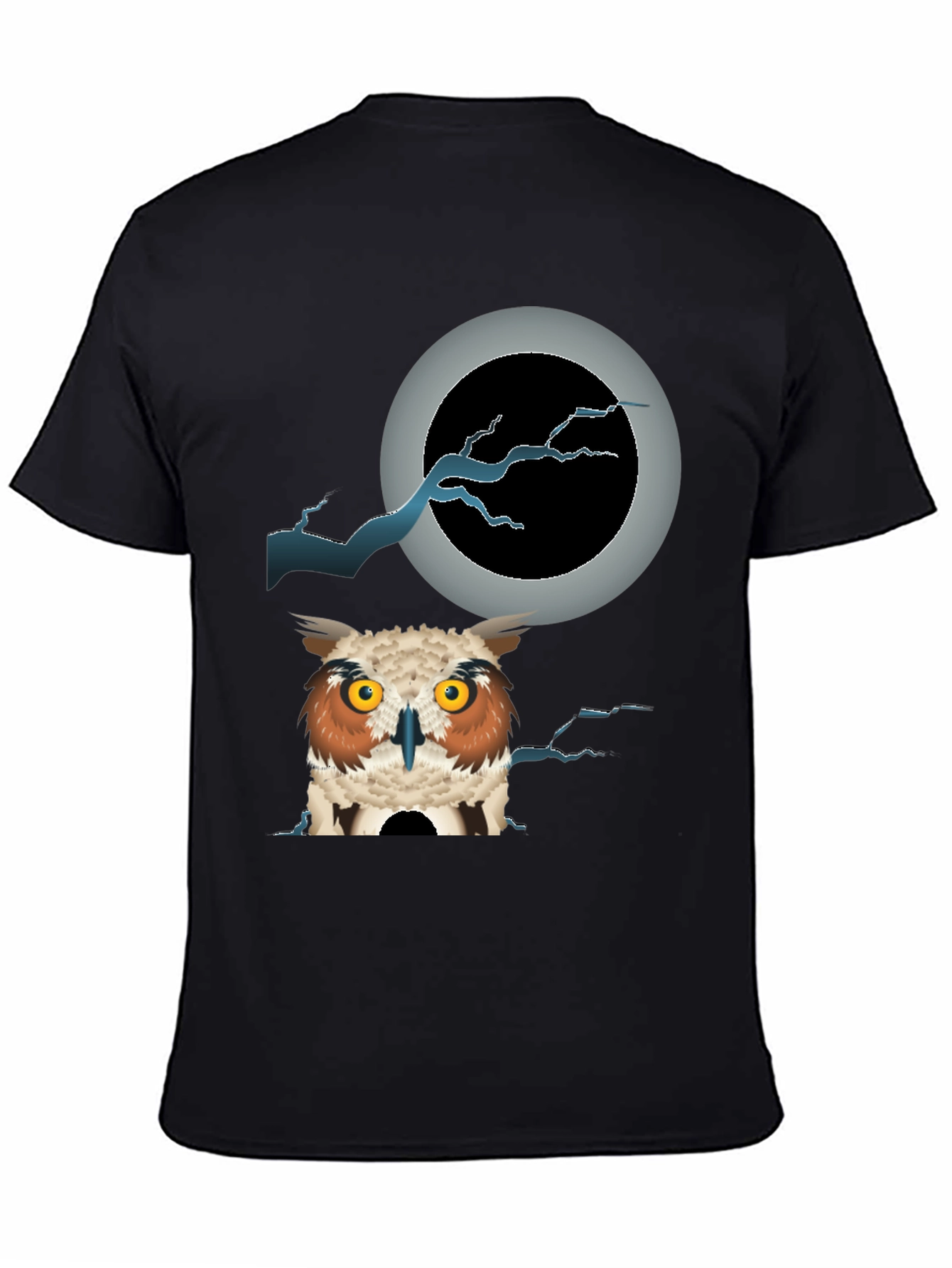 Black Owl Moon T-Shirt - Unique Graphic Tee view 4