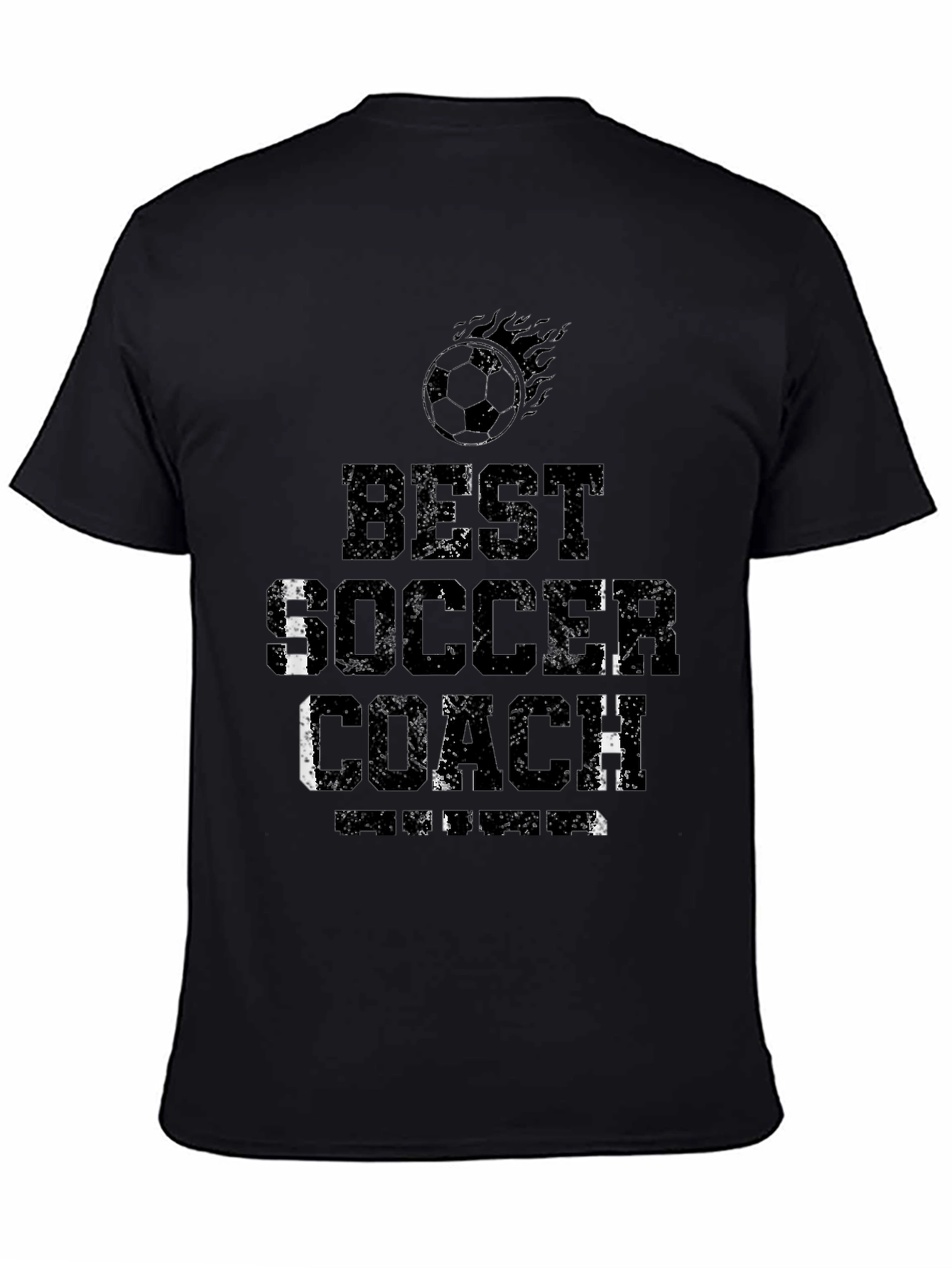Black Best Soccer Coach T-Shirt view 4