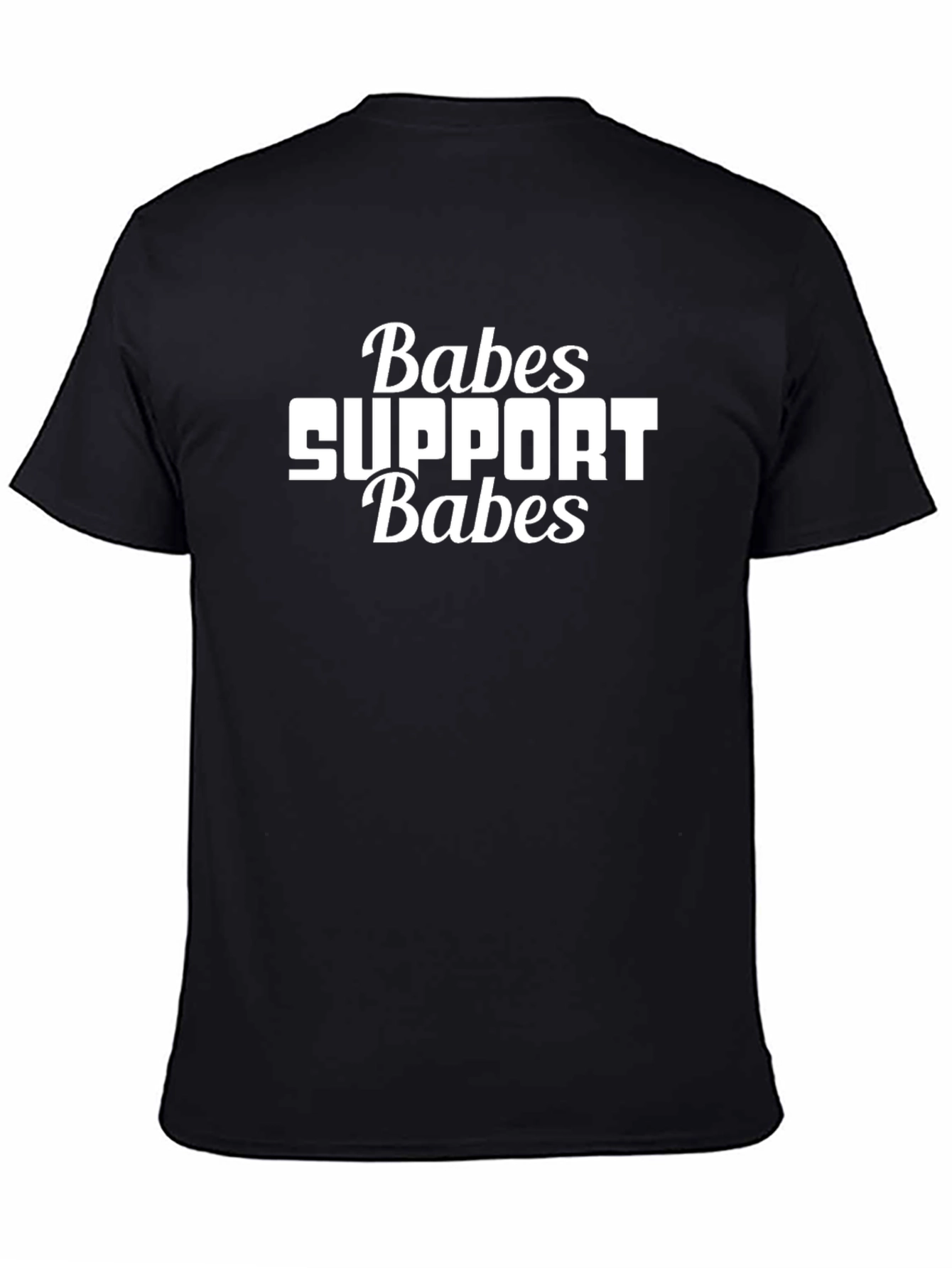 Black Babes Support Babes Graphic Tee - Black Unisex T-Shirt view 4