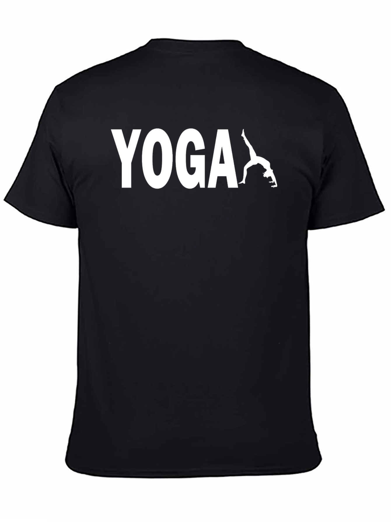 Black Yoga Pose Graphic T-Shirt - Men's Black Tee view 4