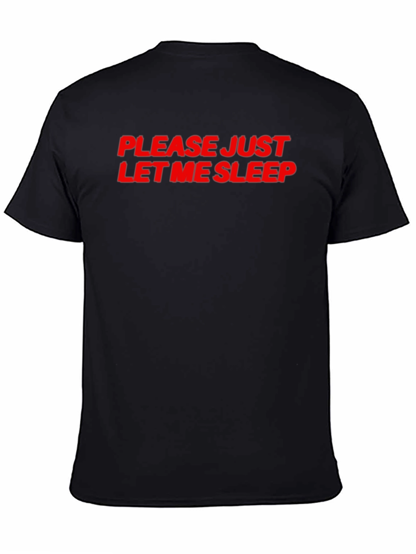 Black Please Let Me Sleep T-Shirt - Black Cotton Tee view 4