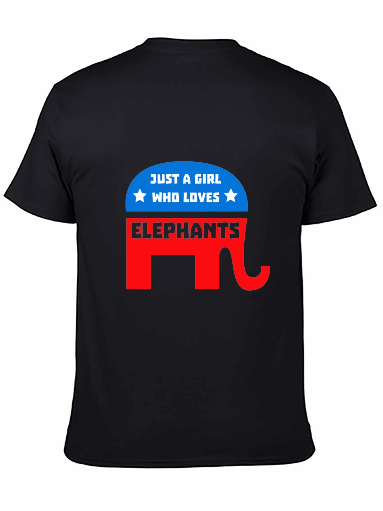Black Girl Loves Elephants T-Shirt view 4