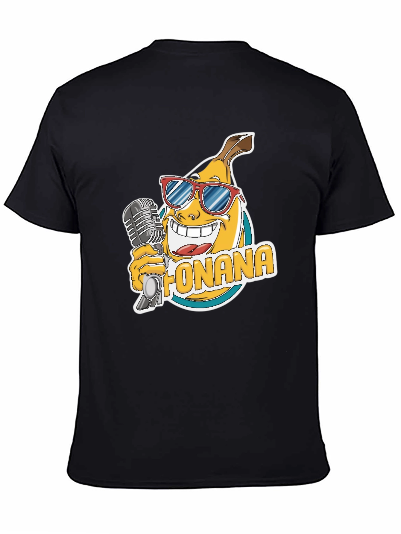 Black Funky Banana T-Shirt - Black Cotton Blend view 4