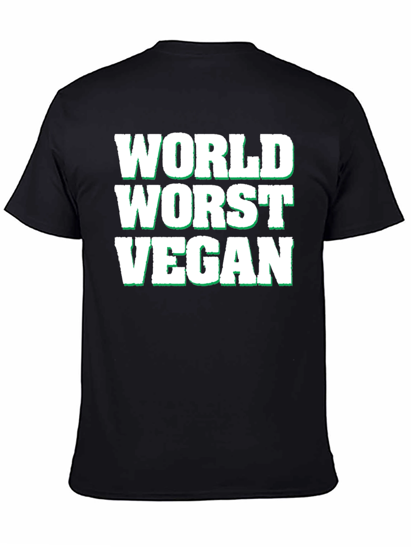 Black World's Worst Vegan T-Shirt - Funny Novelty Tee view 4