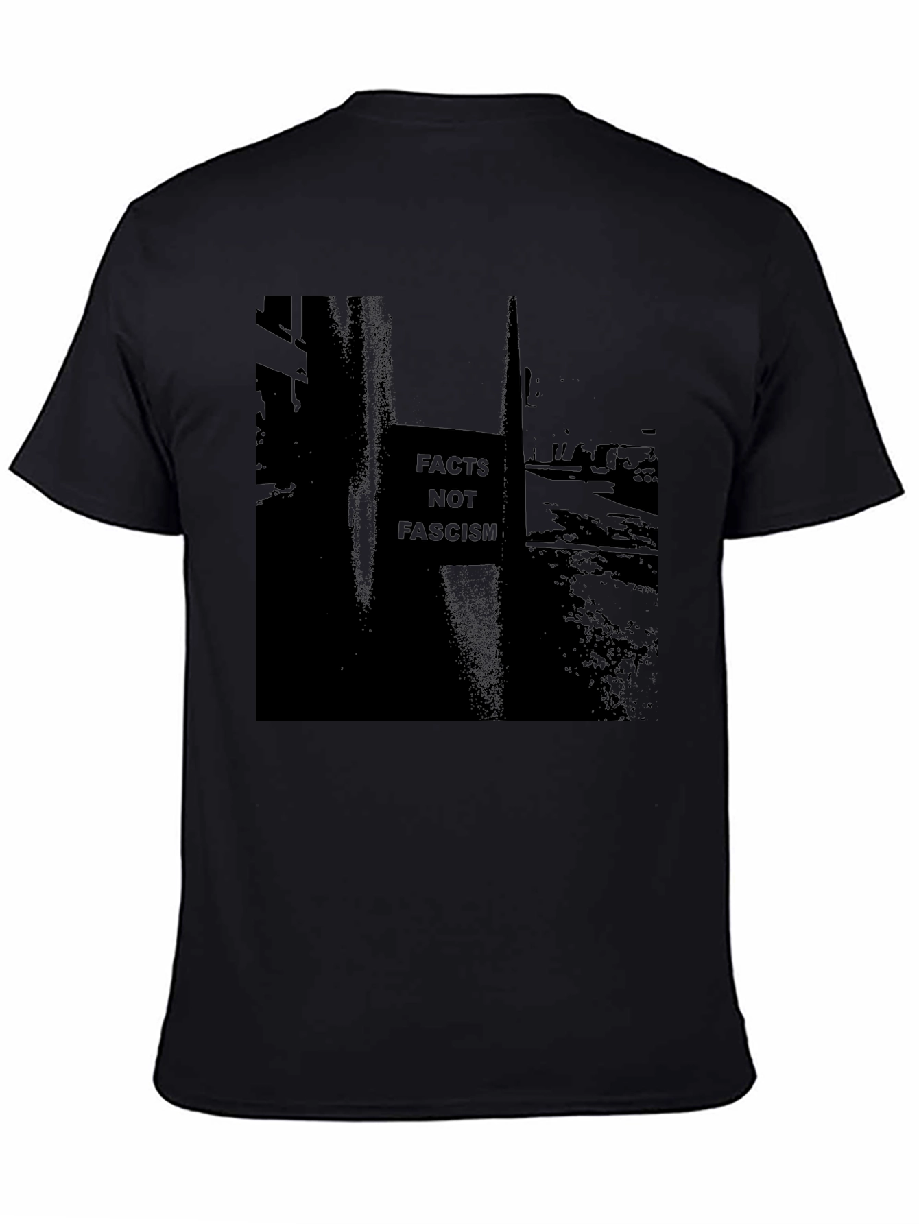 Black Facts Not Fascism Graphic Tee view 4