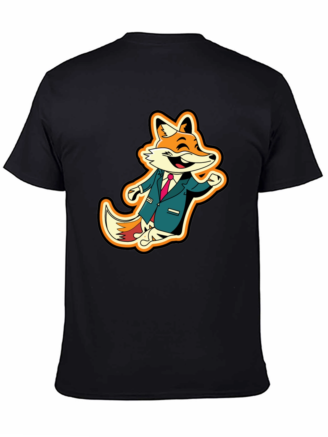 Black Fox in Suit Graphic Tee - Stylish Animal T-Shirt view 4
