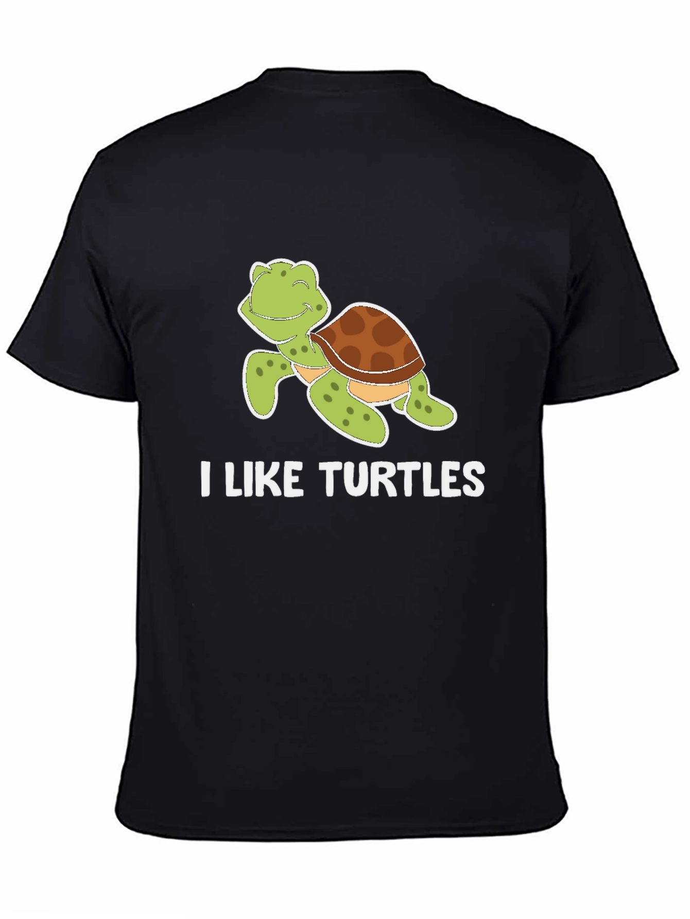 Black I Like Turtles T-Shirt view 4