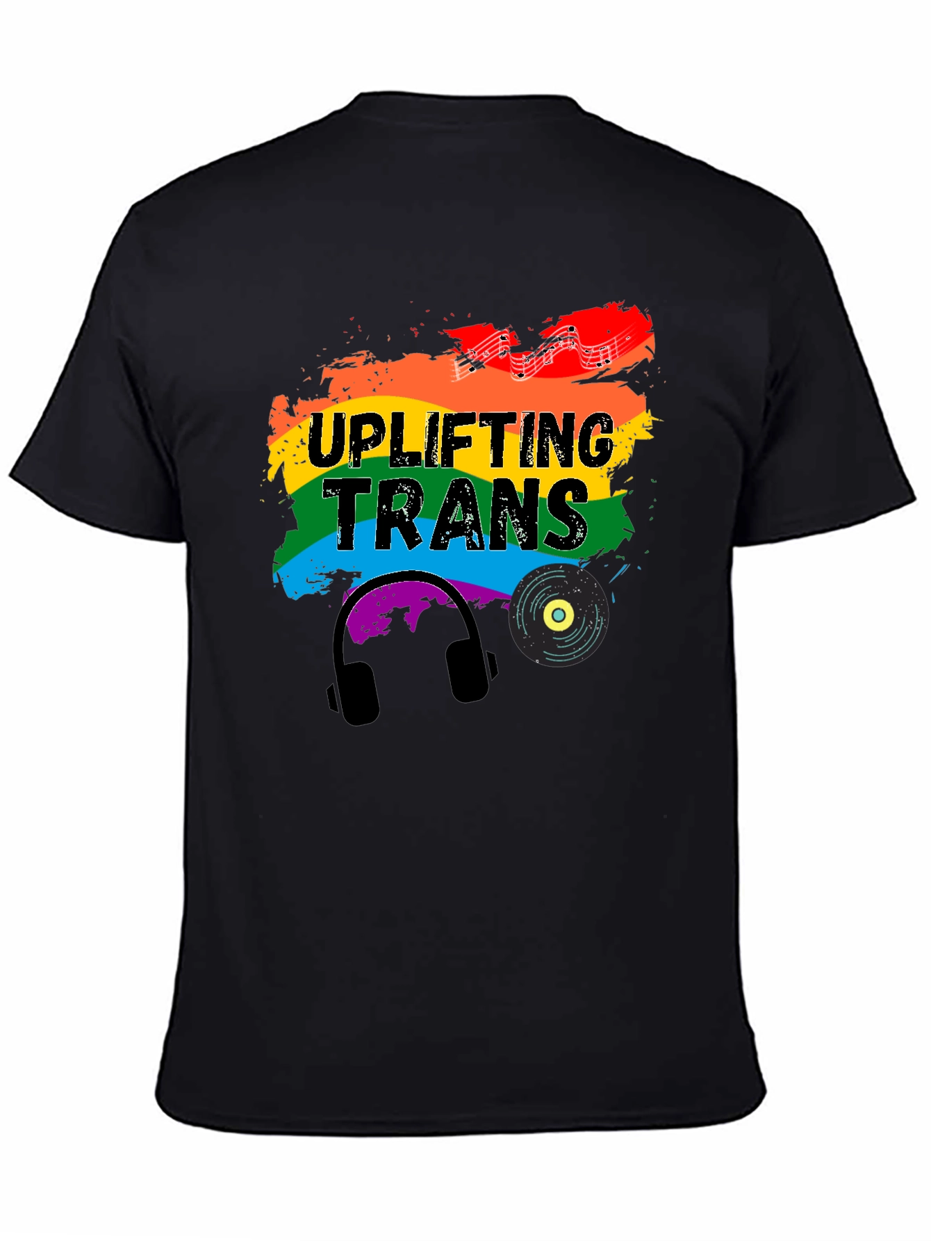 Black Uplifting Trans Pride T-Shirt view 4