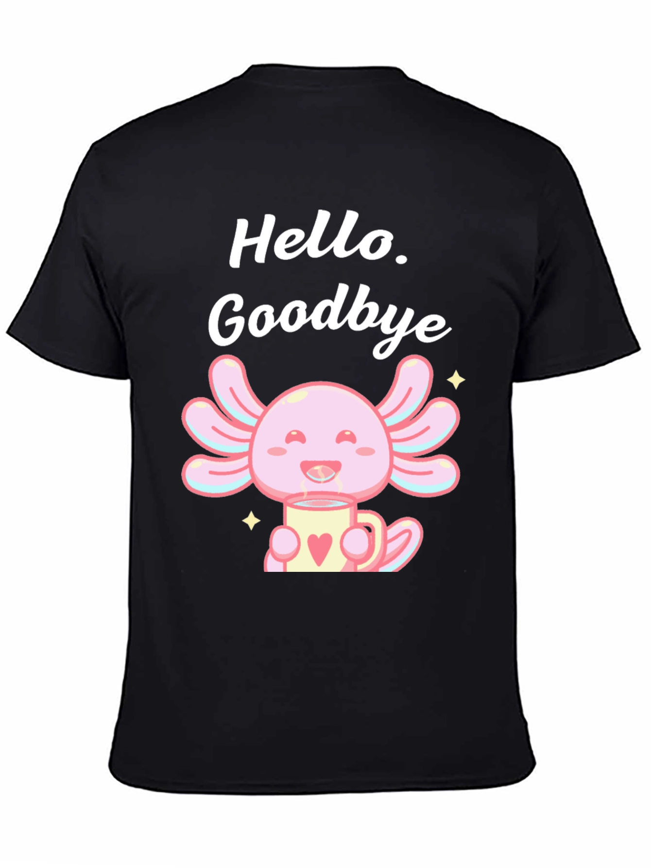 Black Hello Goodbye Axolotl T-Shirt view 4