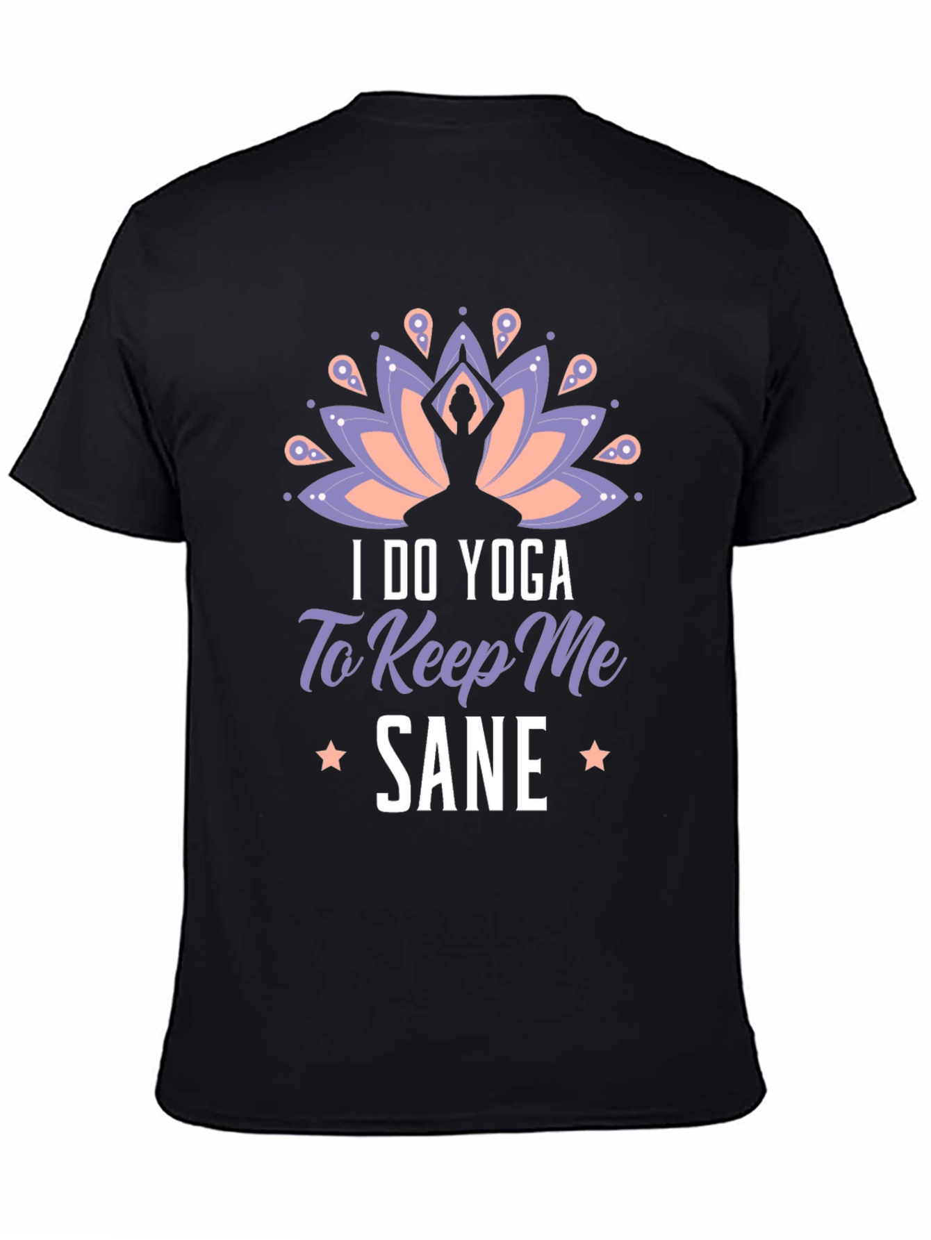 Black Yoga Sane Graphic Tee - Soft Black T-Shirt view 4