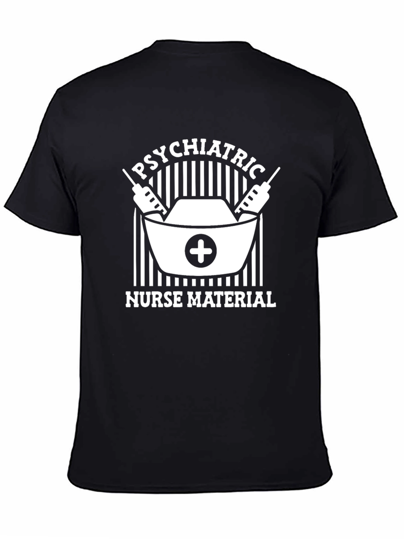 Black Psychiatric Nurse Material Black T-Shirt view 4