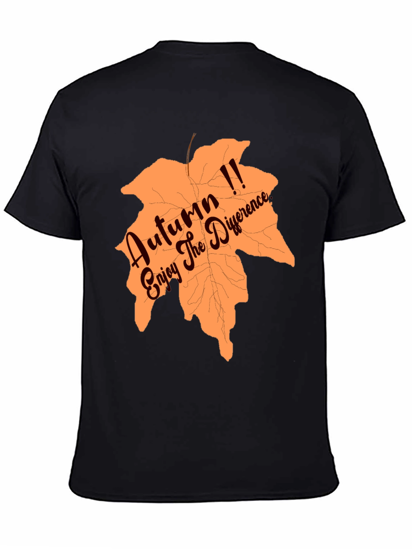Black Autumn Leaf T-Shirt - Enjoy the Difference! view 4