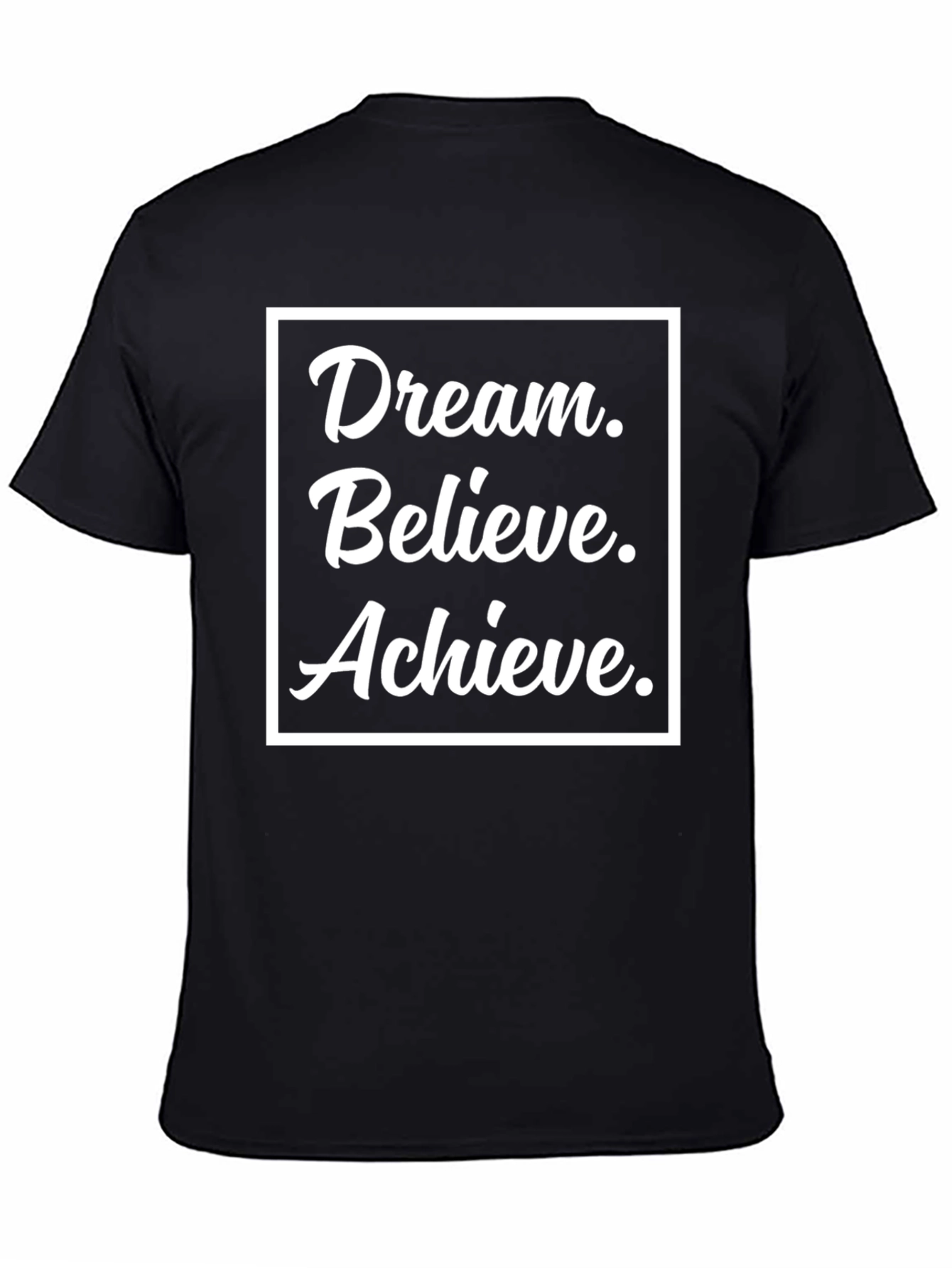 Black Dream Believe Achieve Black T-Shirt view 4