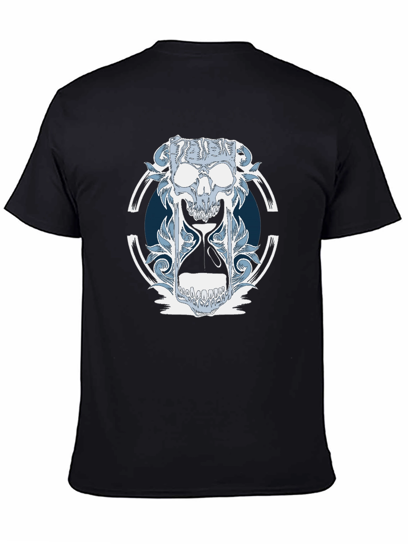 Black Skull Hourglass Graphic T-Shirt view 4
