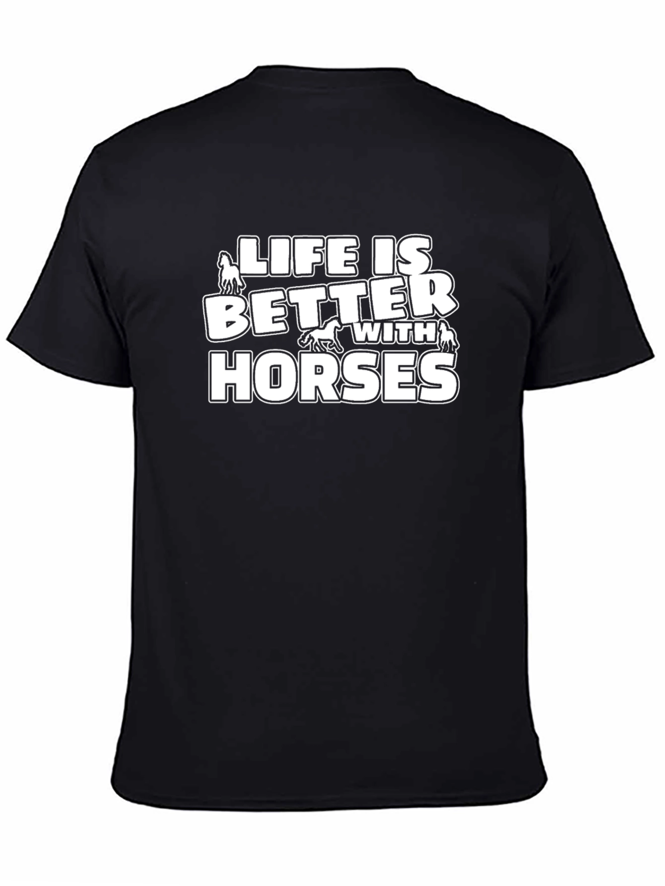 Black Life is Better with Horses Graphic Tee view 4