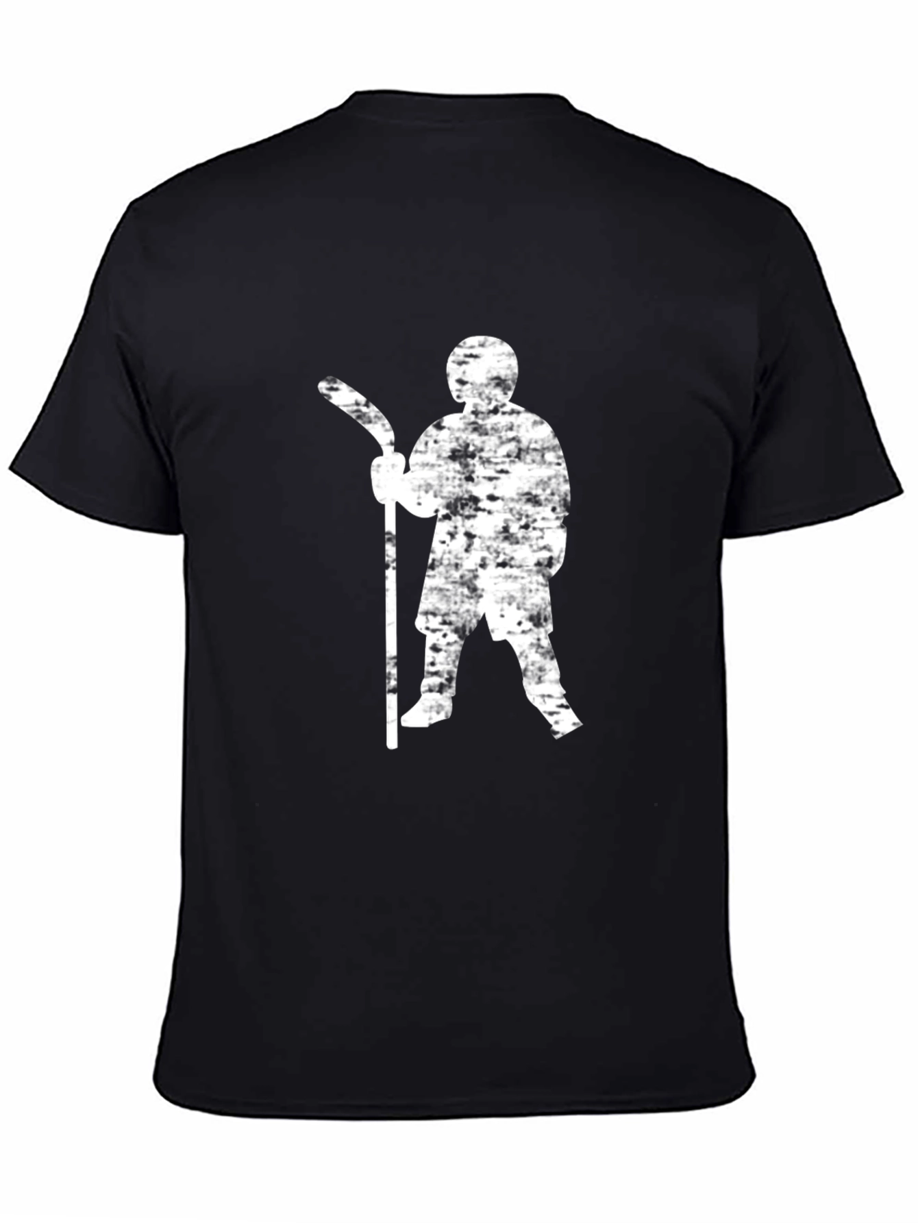Black Hockey Player Graphic Tee - Black Cotton Casual Shirt view 4