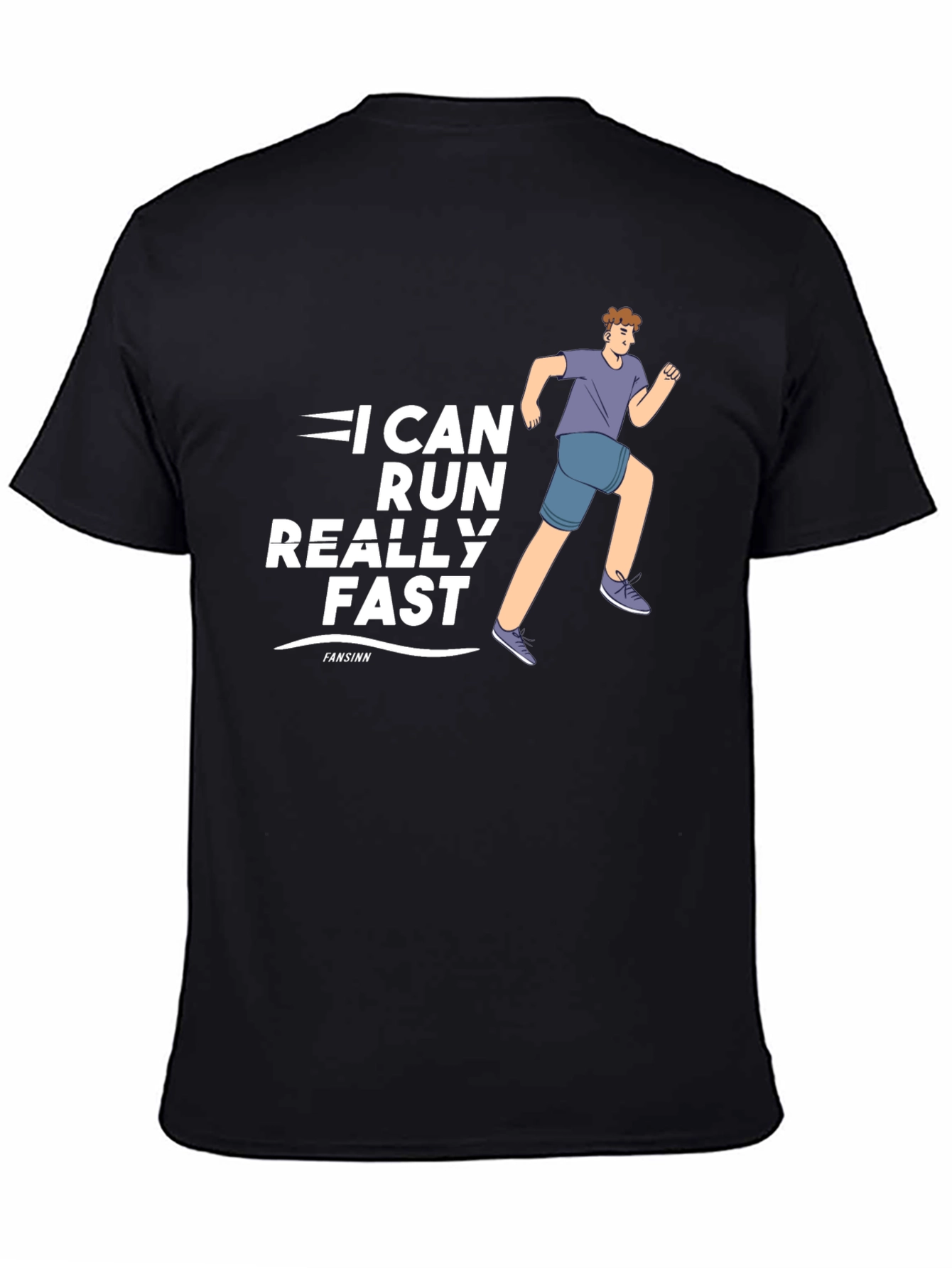 Black I Can Run Really Fast Black T-Shirt view 4