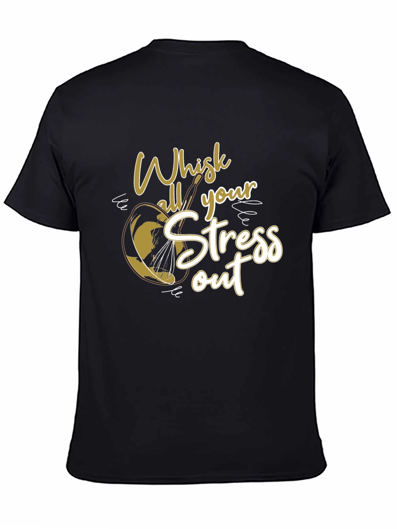 Black Whisk Your Stress Out Graphic T-Shirt view 4
