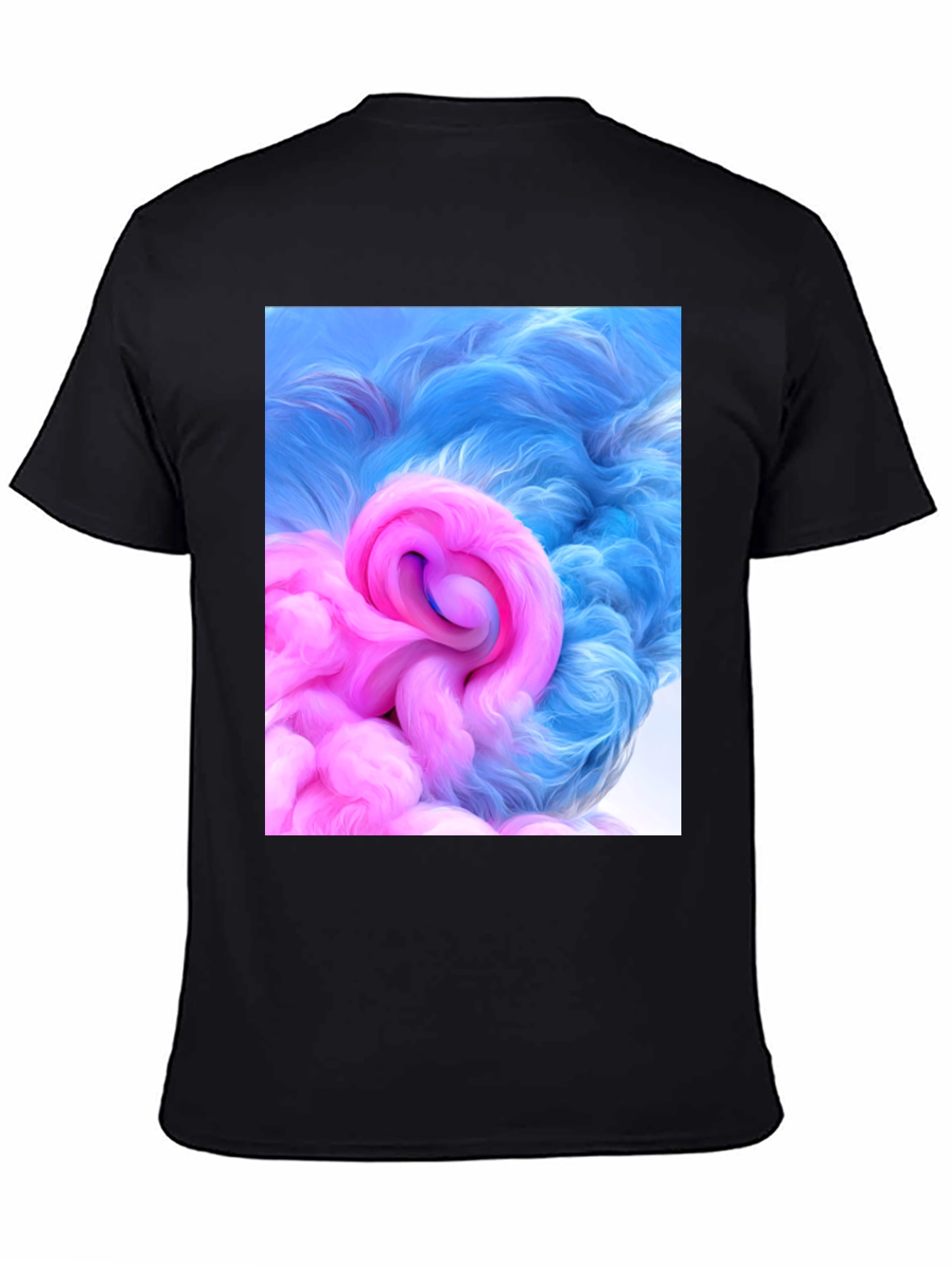 Black Abstract Swirl Graphic Tee - Modern Art T-Shirt view 4