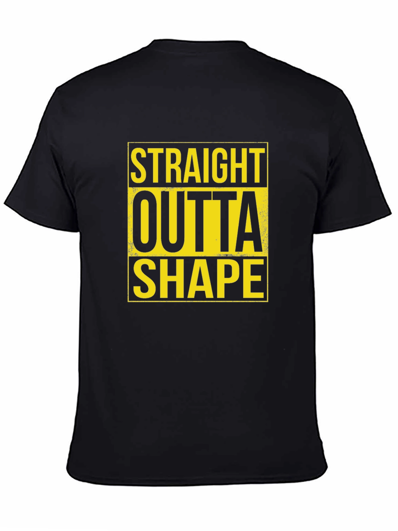 Black Straight Outta Shape Graphic T-Shirt - Black view 4