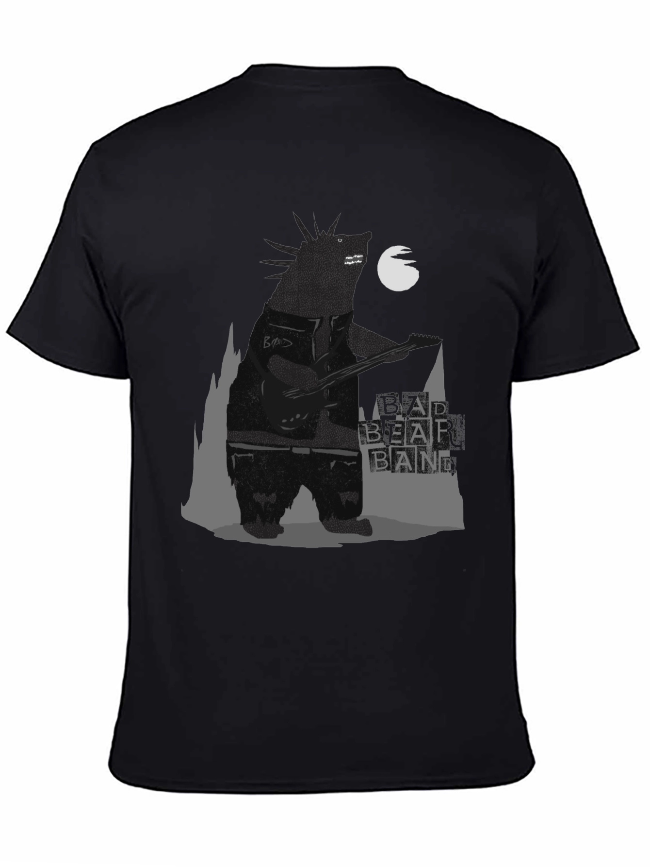 Black Bad Bear Band Graphic Tee - Black view 4