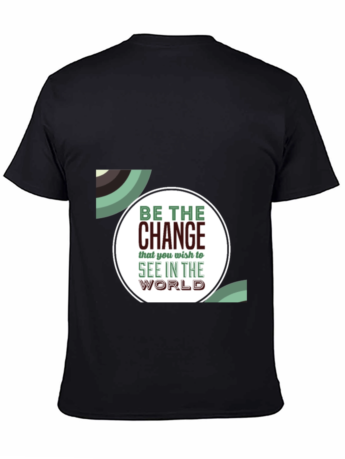 Black Inspirational Graphic T-Shirt - Be The Change view 4
