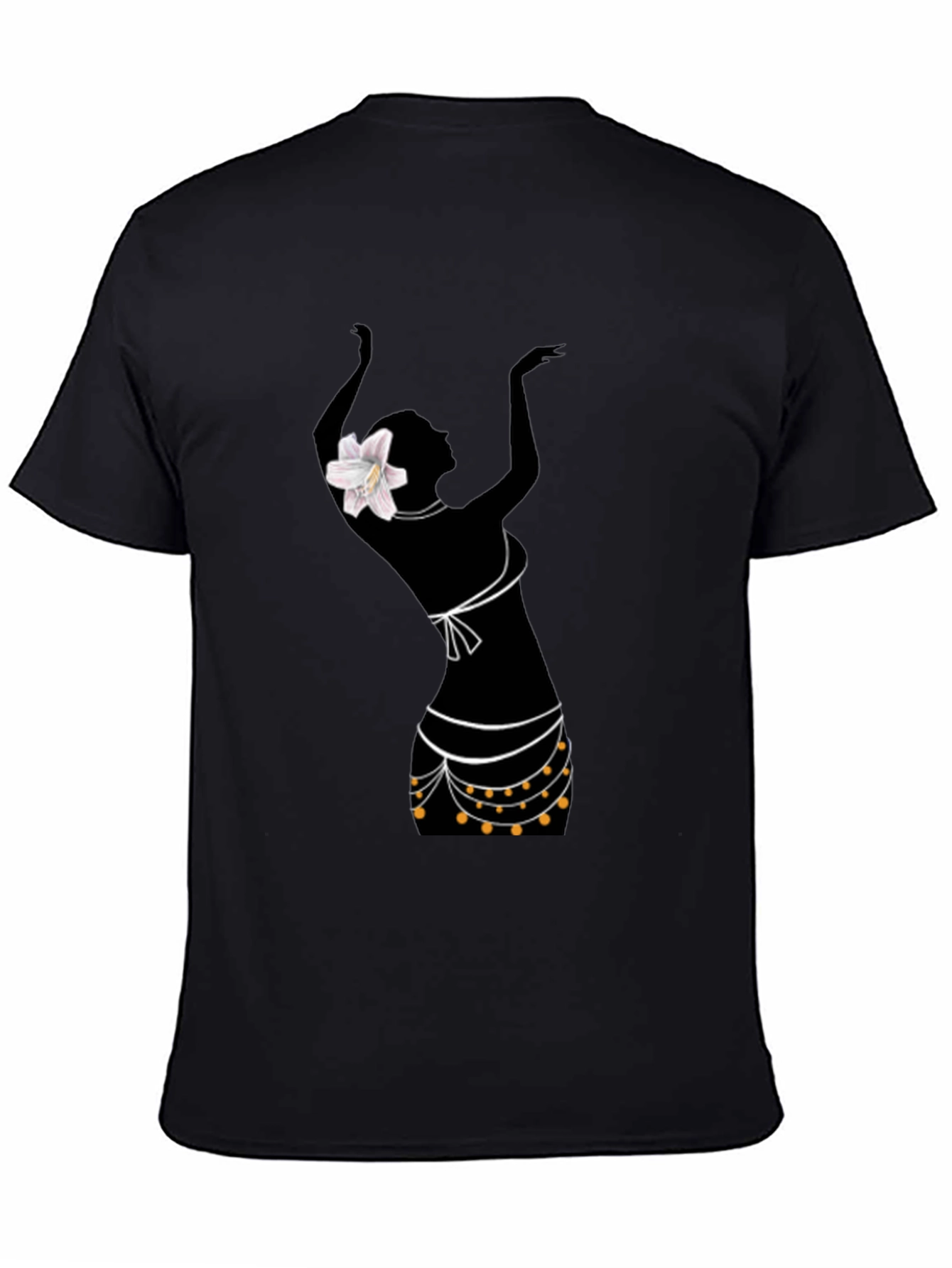 Black Silhouette Dancer Graphic Tee - Stylish Black T-Shirt view 4