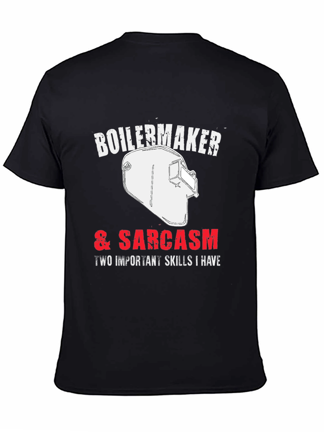 Boilermaker & Sarcasm Graphic Tee - Black Crewneck T-Shirt - 4