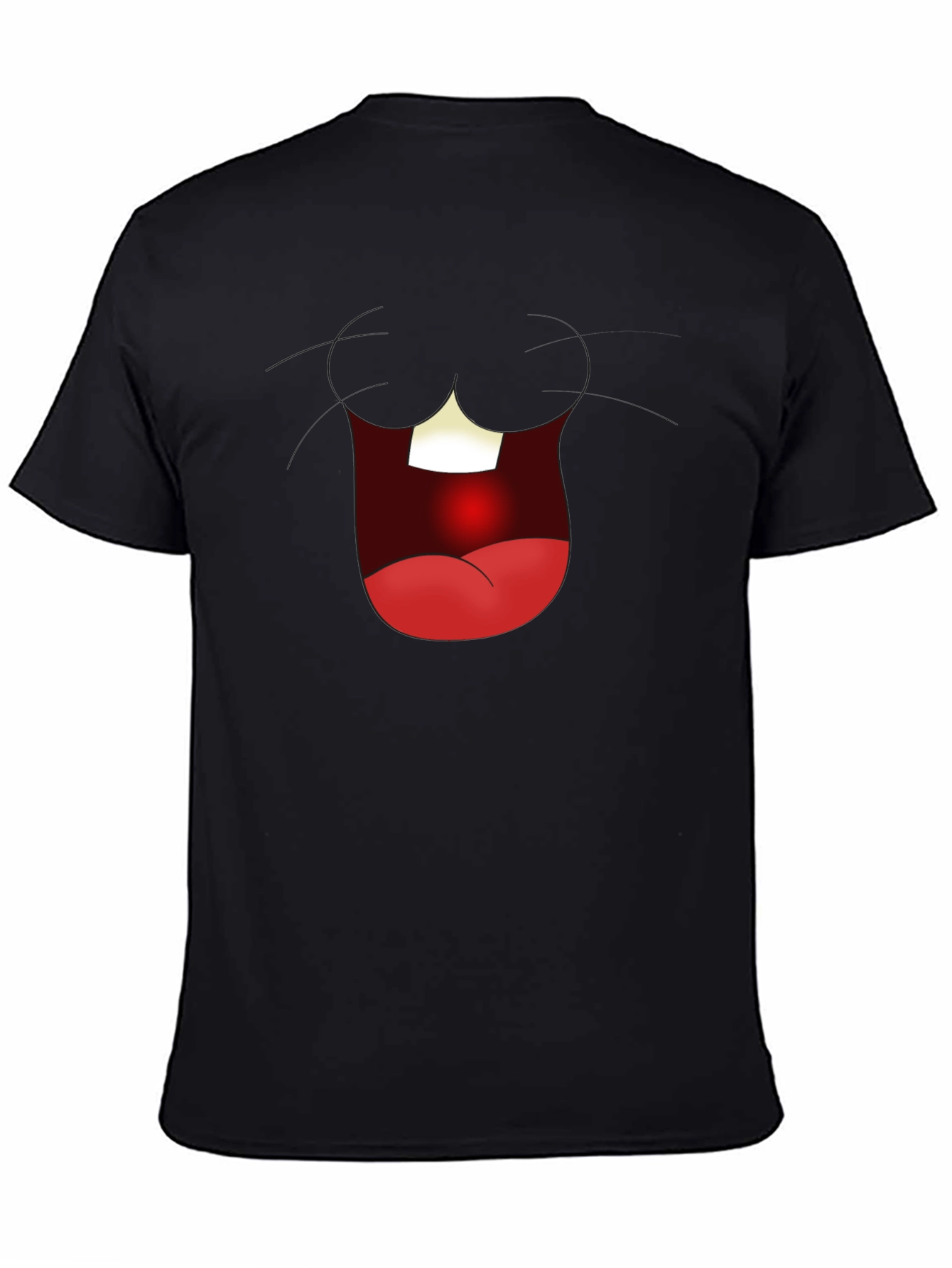 Black Funny Open Mouth Graphic Tee - Black view 4
