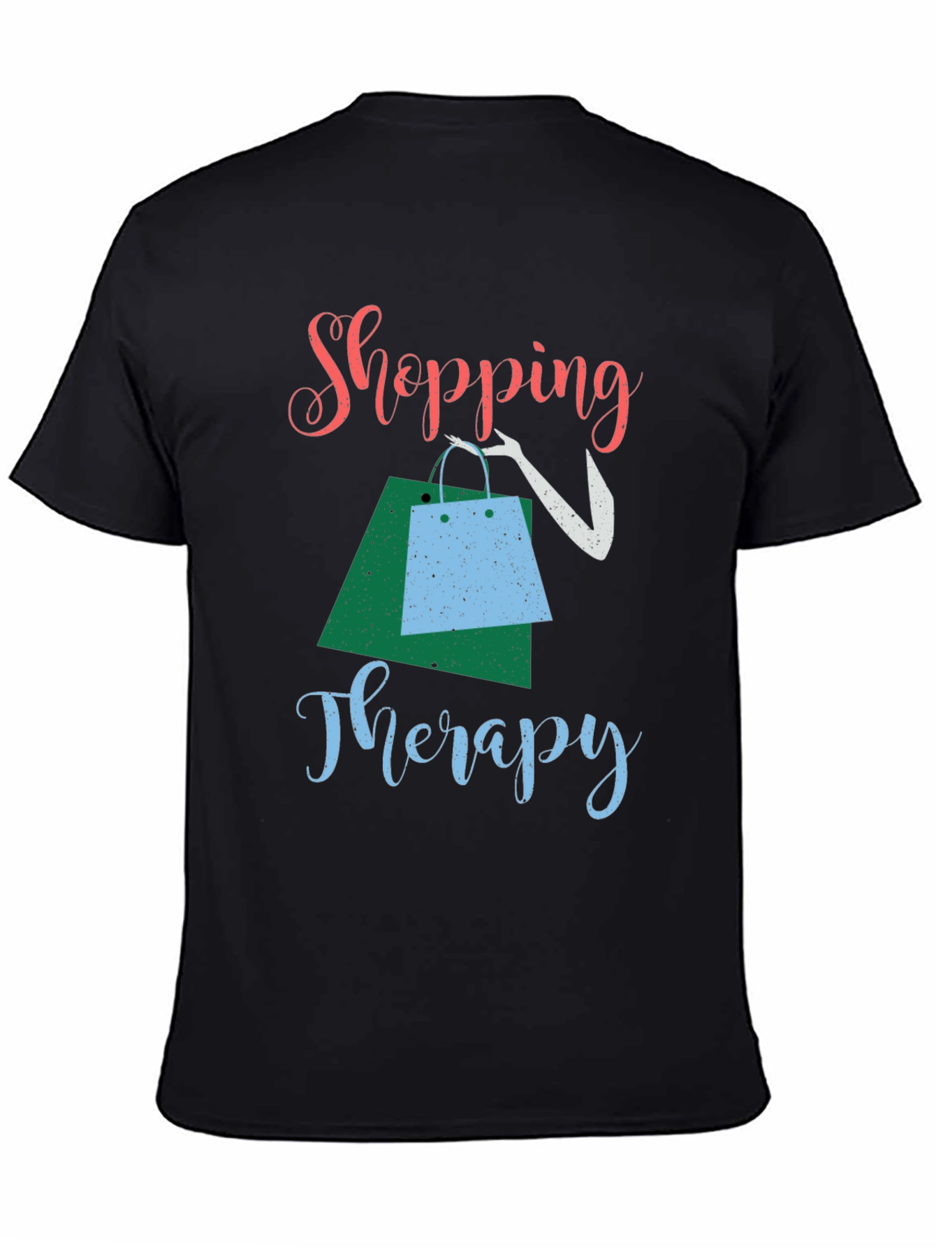 Black Shopping Therapy Tee view 4
