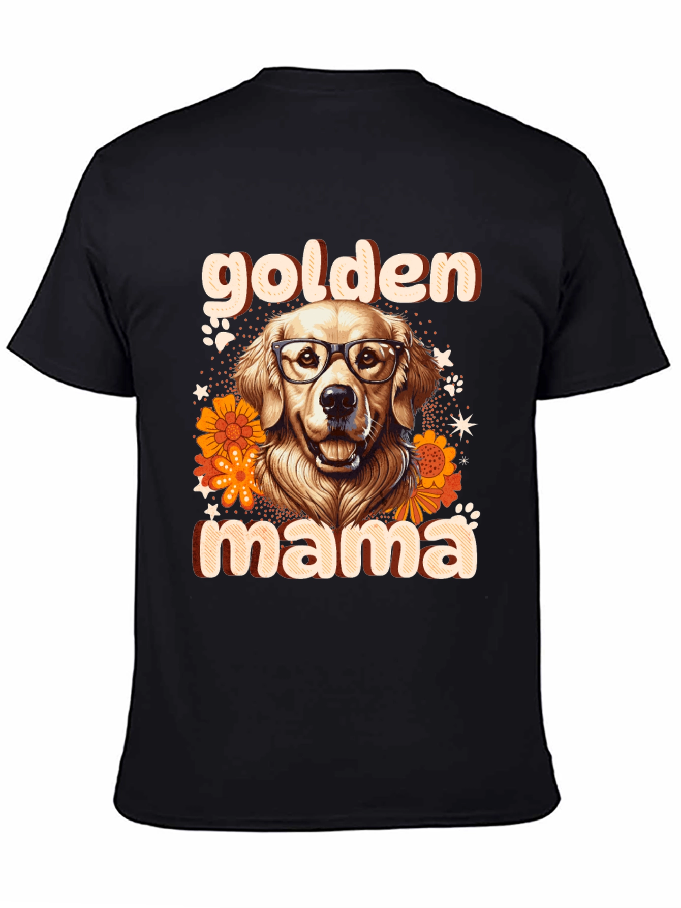 Black Golden Mama Dog T-Shirt view 4