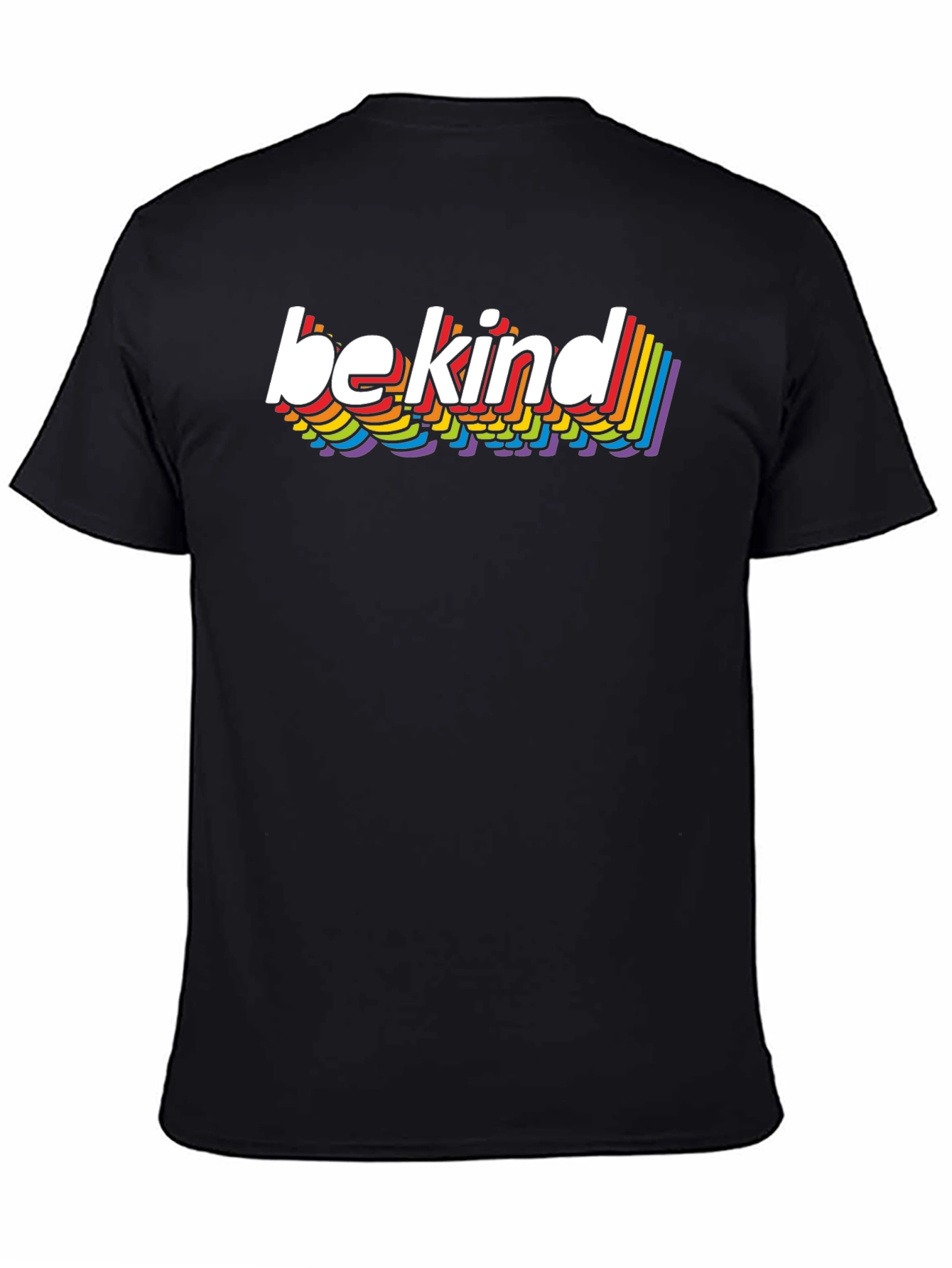 Black Be Kind Rainbow T-Shirt - Stylish Casual Tee view 4