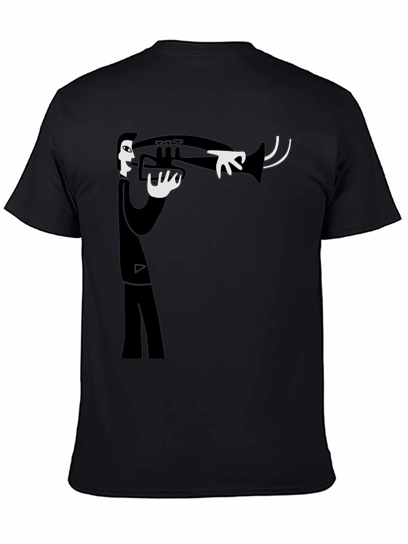 Black Jazz Musician Graphic T-Shirt - Black Cotton Tee view 4