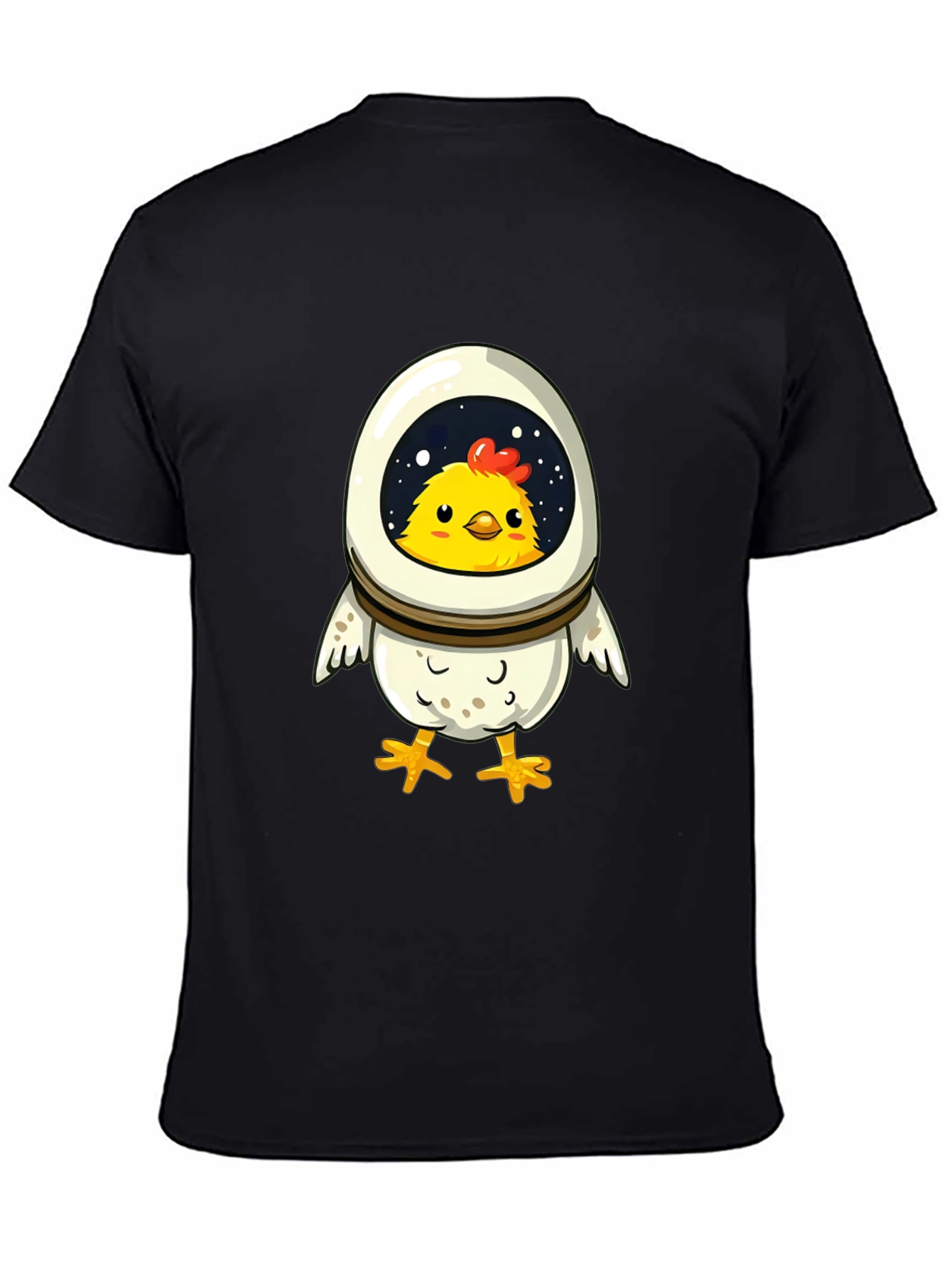 Black Astronaut Chicken T-Shirt - Fun Space Design view 4
