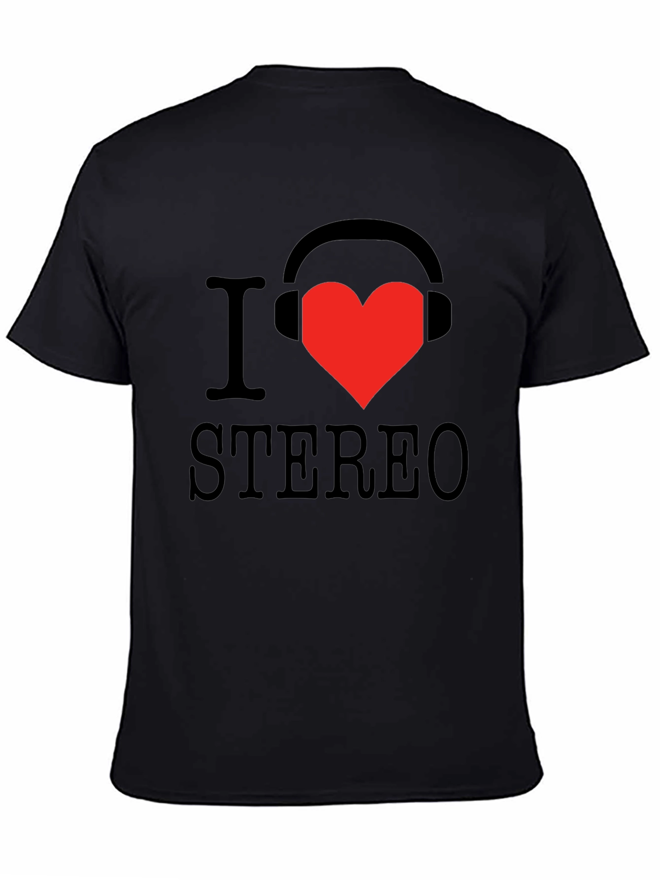 Black I Love Stereo T-Shirt | Music Lover Tee view 4