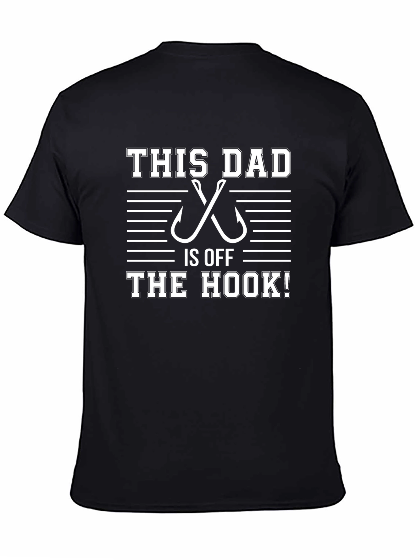 Black This Dad Is Off The Hook T-Shirt - Fishing Humor Apparel view 4